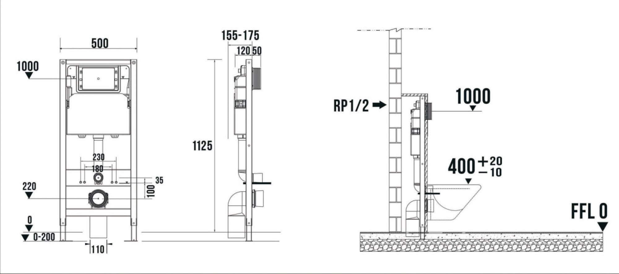 Инсталляция для унитаза TERMINUS 31i50х112RБП фото-3