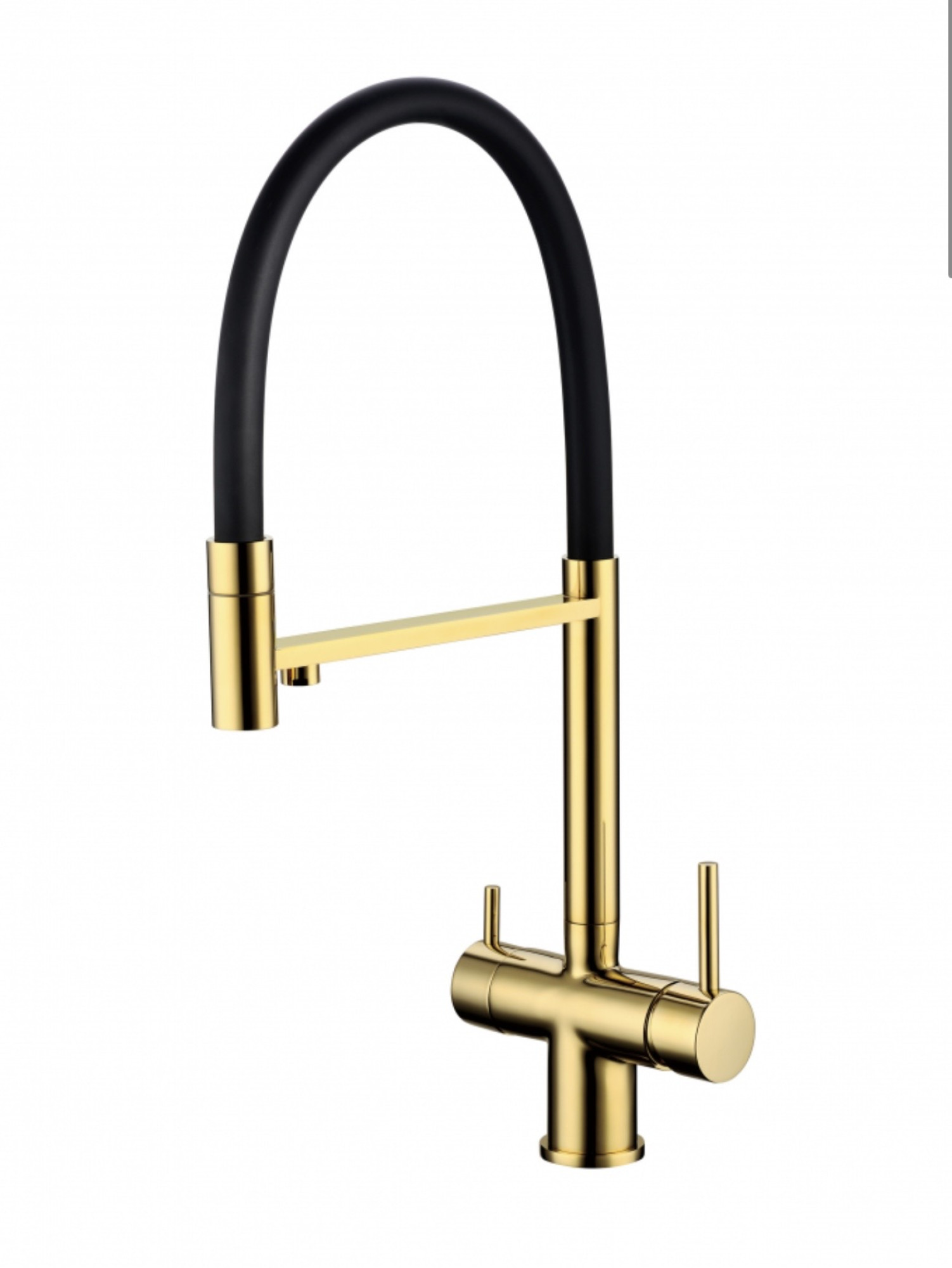 Смеситель Grocenberg GB4099 с гибким изливом (золото глянец)