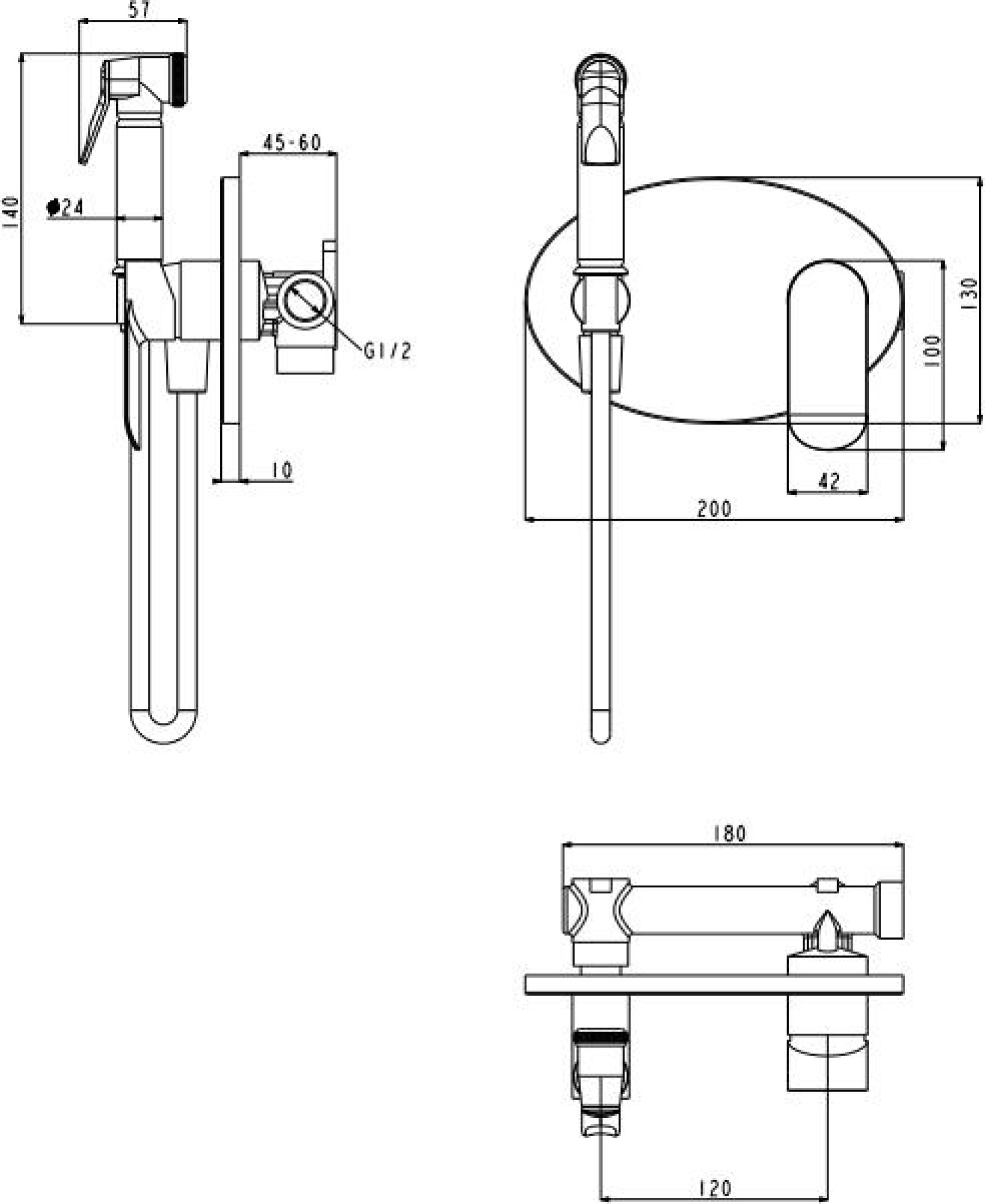 Гигиенический душ Grocenberg GB003 (хром) фото-3 Гигиенический душ Grocenberg GB003 (хром) фото-3