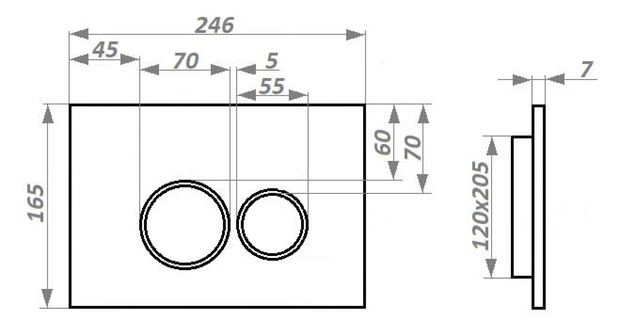 Кнопка смыва Ceruttispa CR05RG для инсталляций, глянцевая (розовое золото) фото-3 Кнопка смыва Ceruttispa CR05RG для инсталляций, глянцевая (розовое золото) фото-3