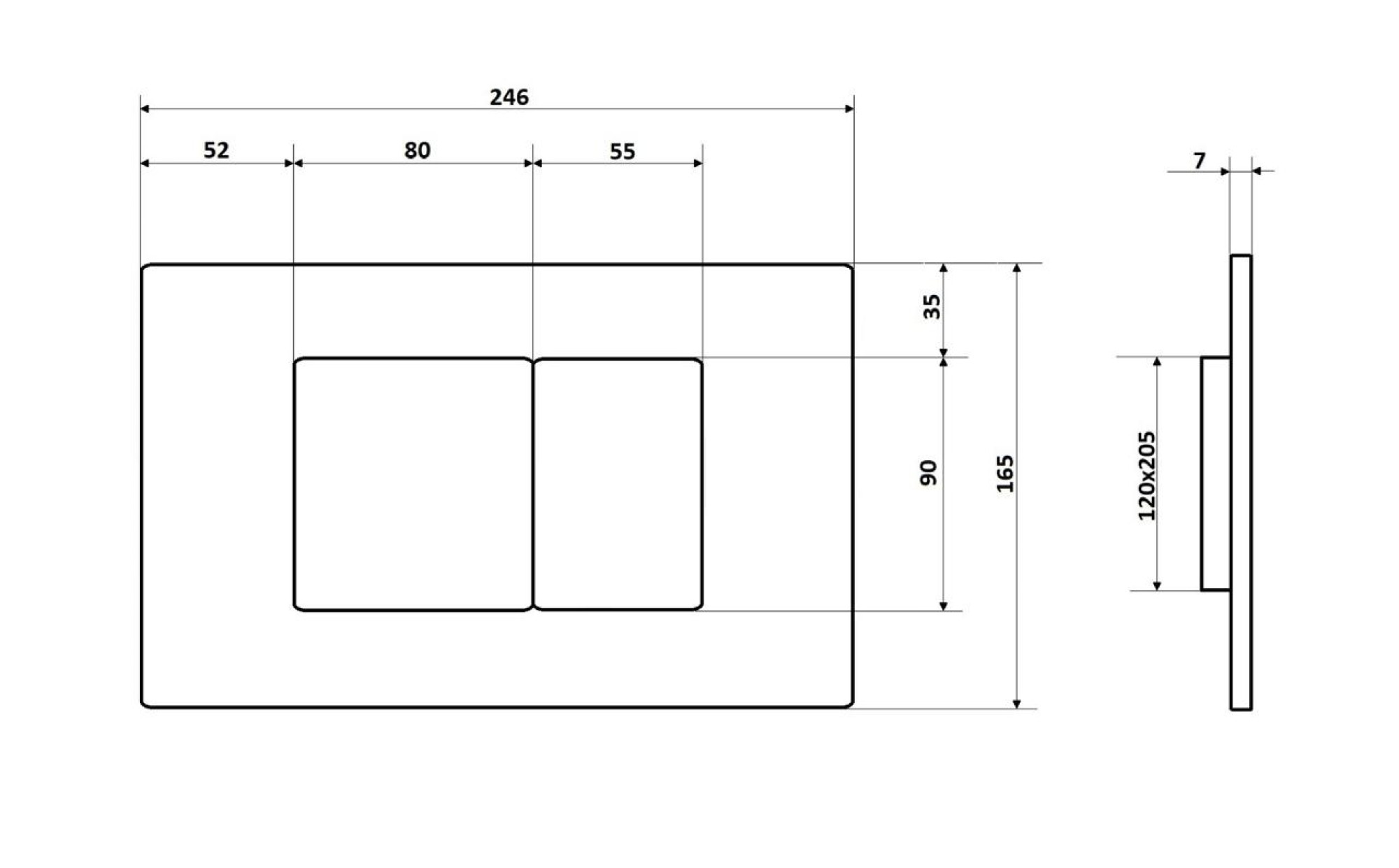 Кнопка смыва Ceruttispa CR03BS для инсталляций, матовая сталь фото-3 Кнопка смыва Ceruttispa CR03BS для инсталляций, матовая сталь фото-3