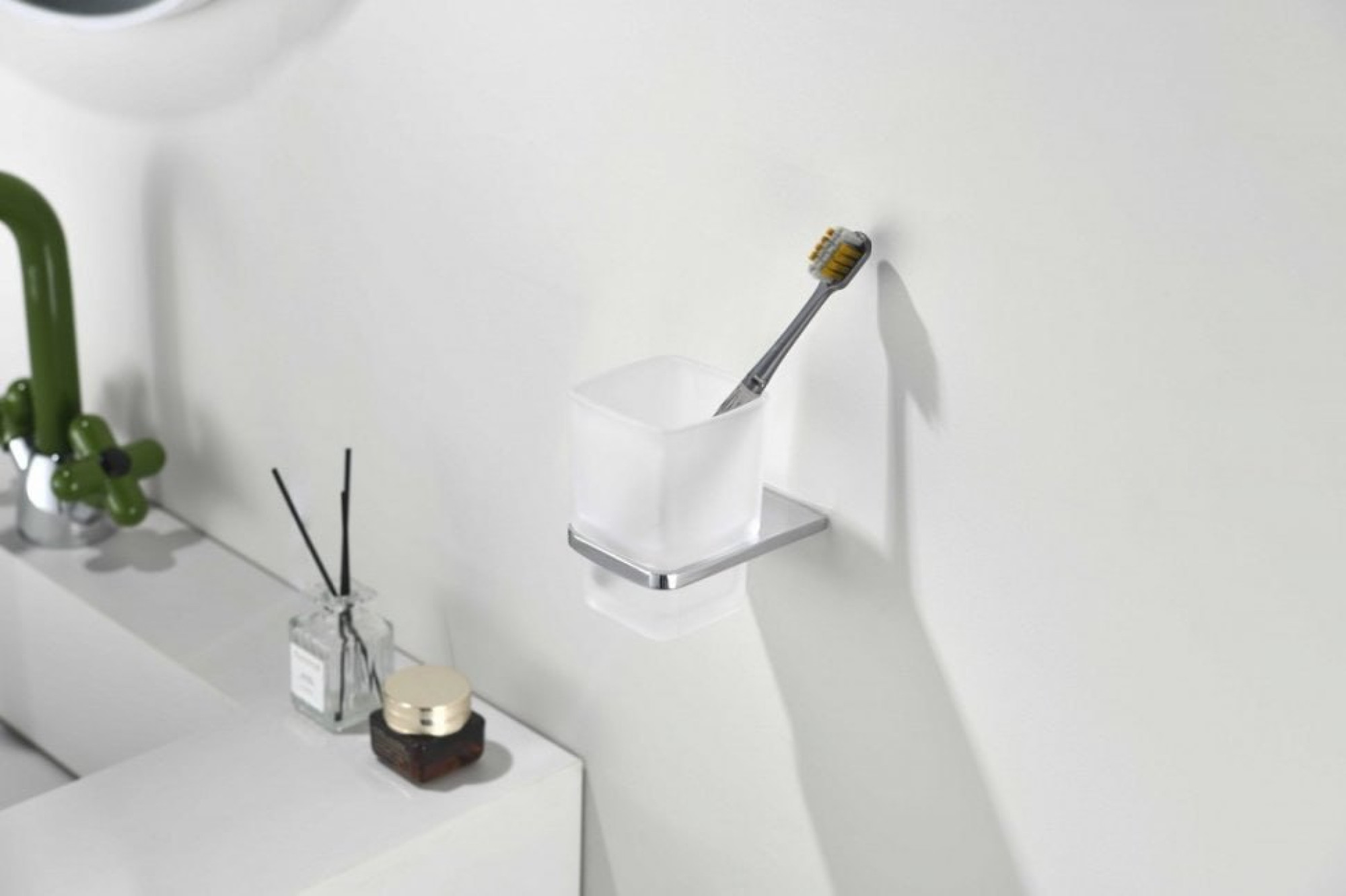 Стакан для зубной щетки и пасты Grocenberg AC0053 (хром) фото-3