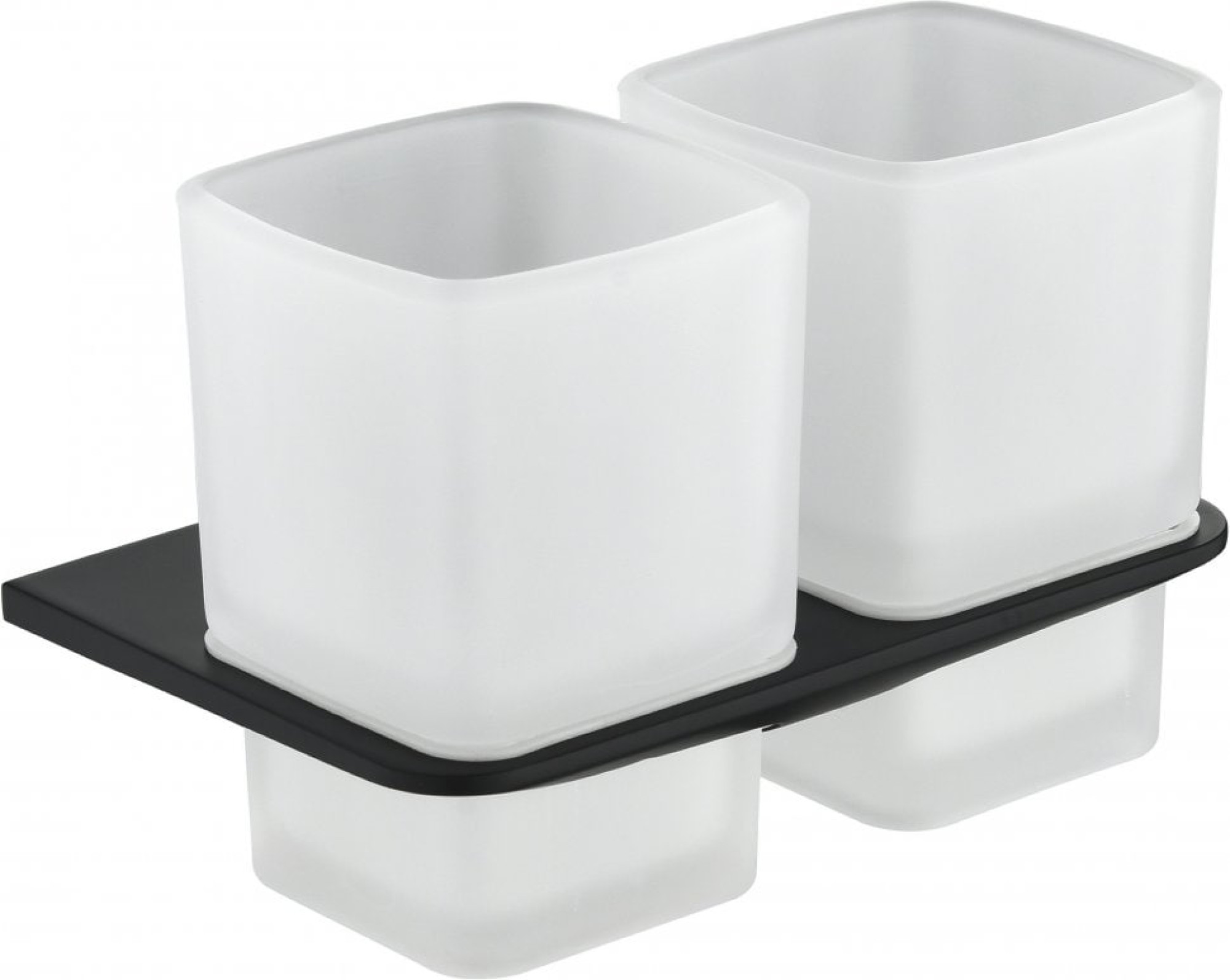 Набор стаканов для зубной щетки и пасты Grocenberg AC0056 (черный матовый) - фото1