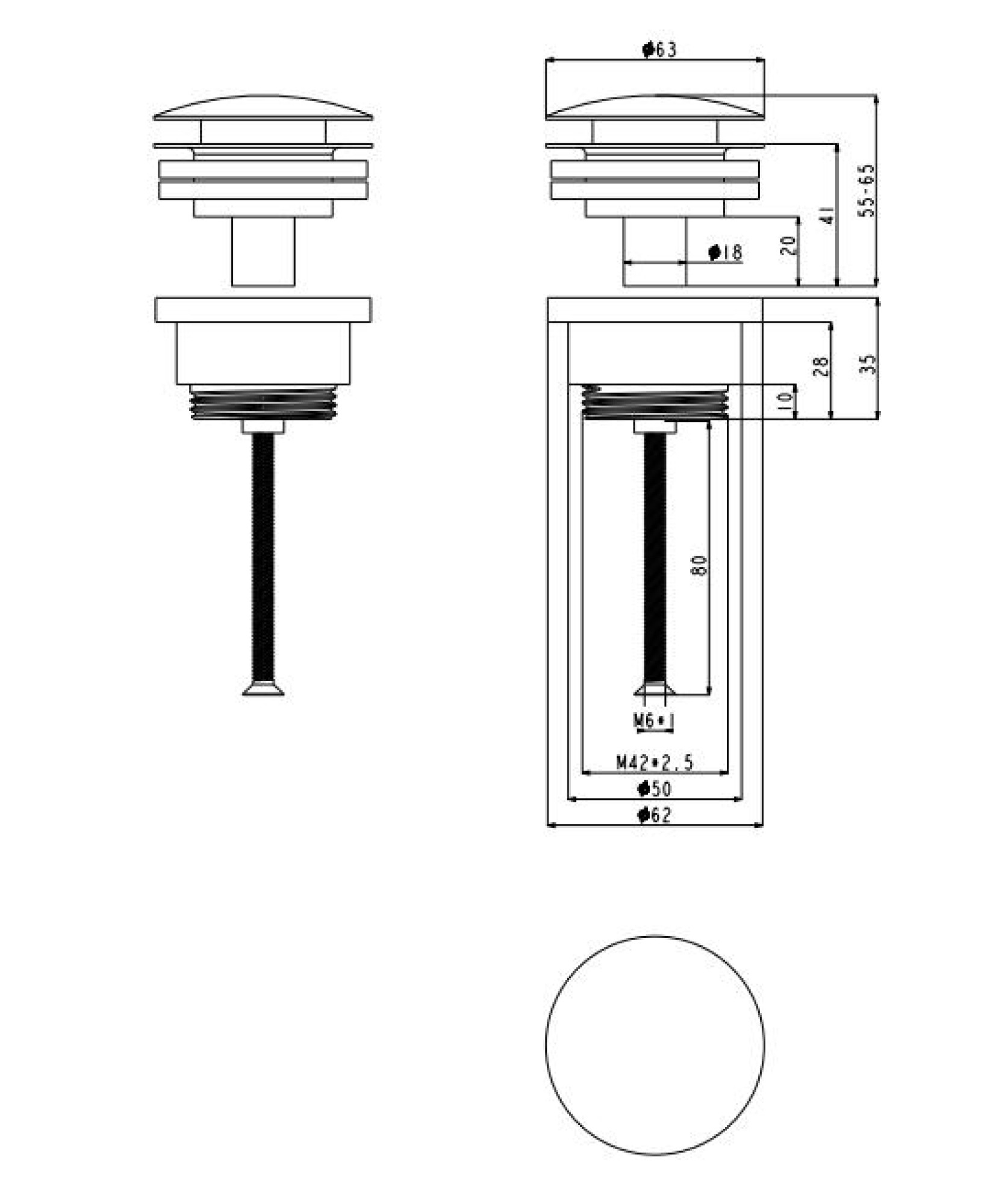 Донный клапан Grocenberg GB106 (графит) - фото2