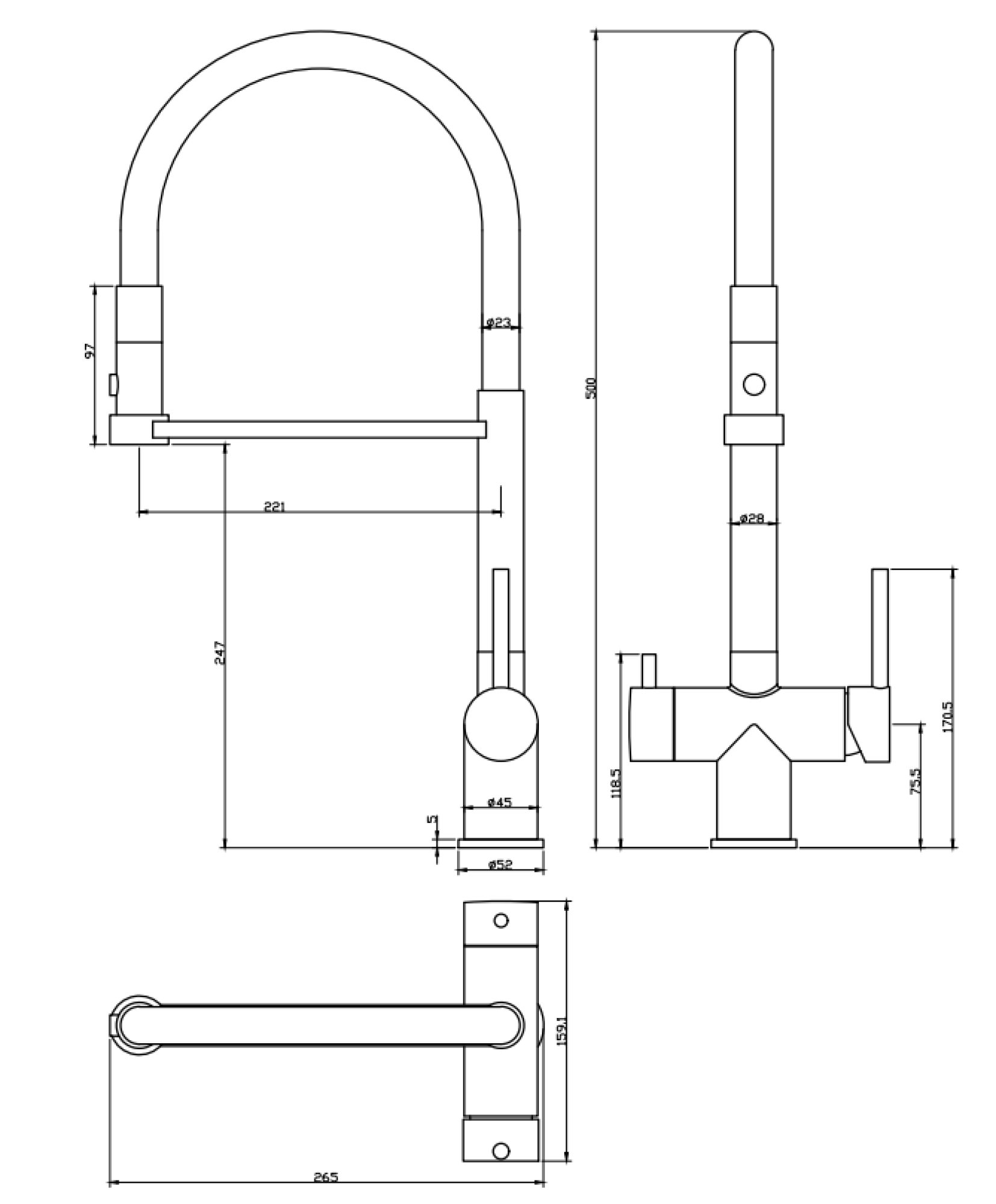 Смеситель Grocenberg GB4095 с гибким изливом (хром) фото-2