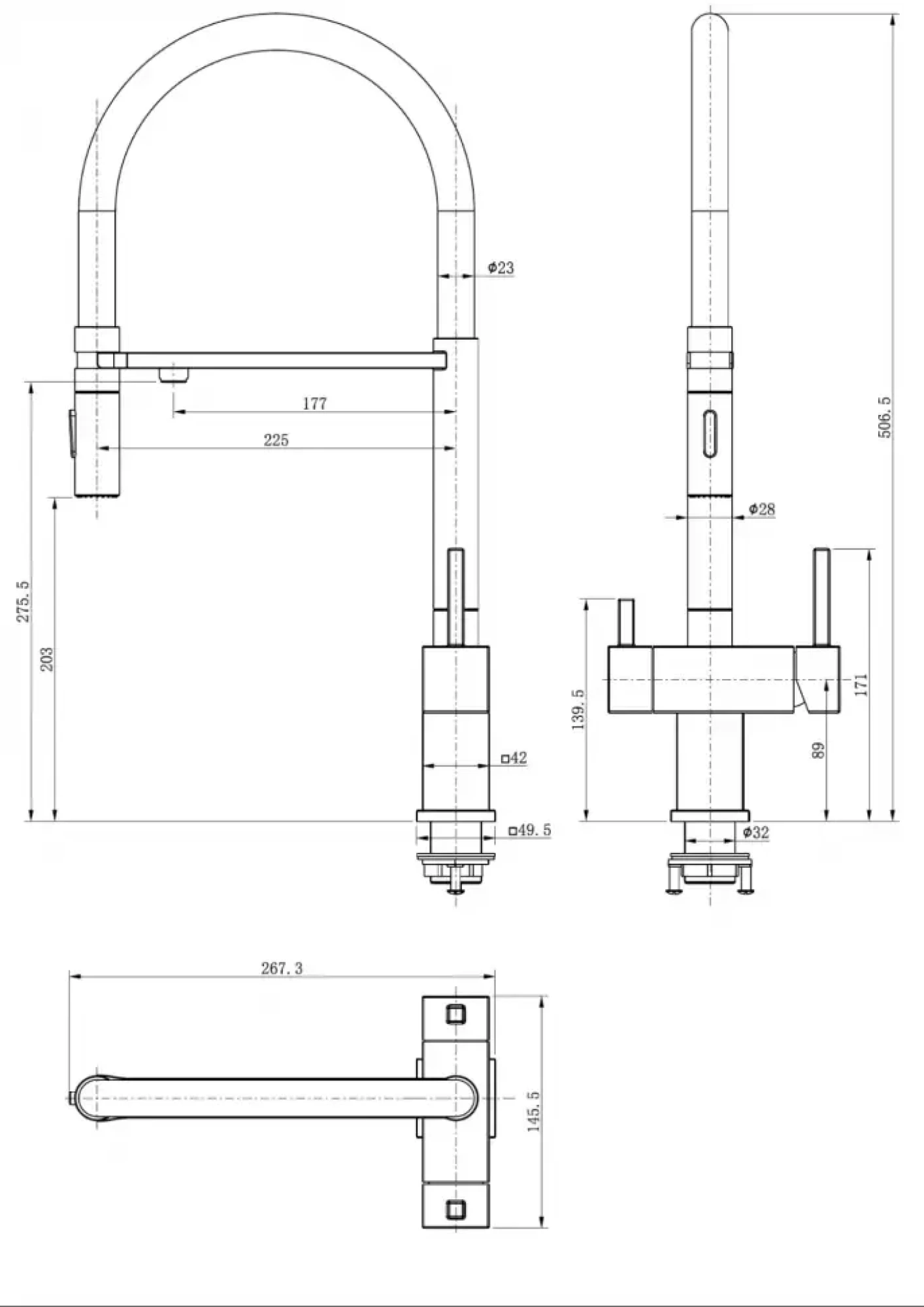 Смеситель Grocenberg GB4098 (графит) фото-4