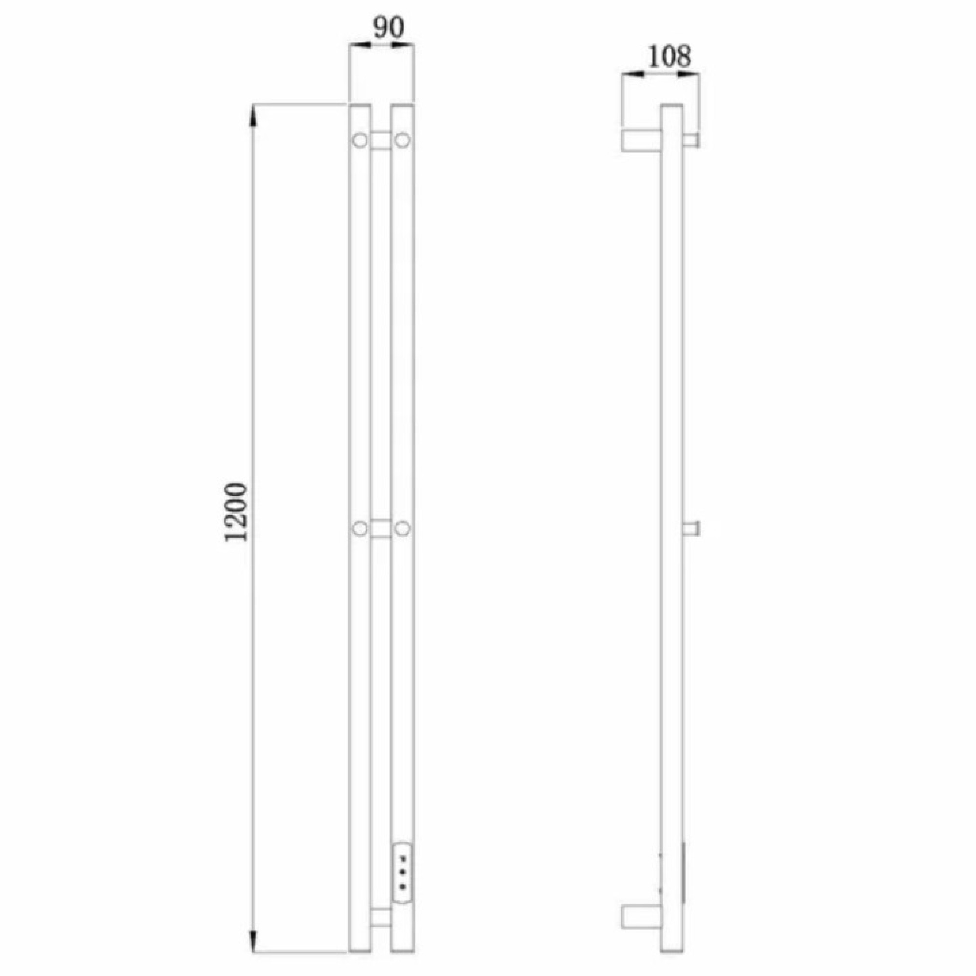 Полотенцесушитель электрический Raglo R350.12.03 настенный сенсорный узкий с терморегулятором, матовое золото фото-2