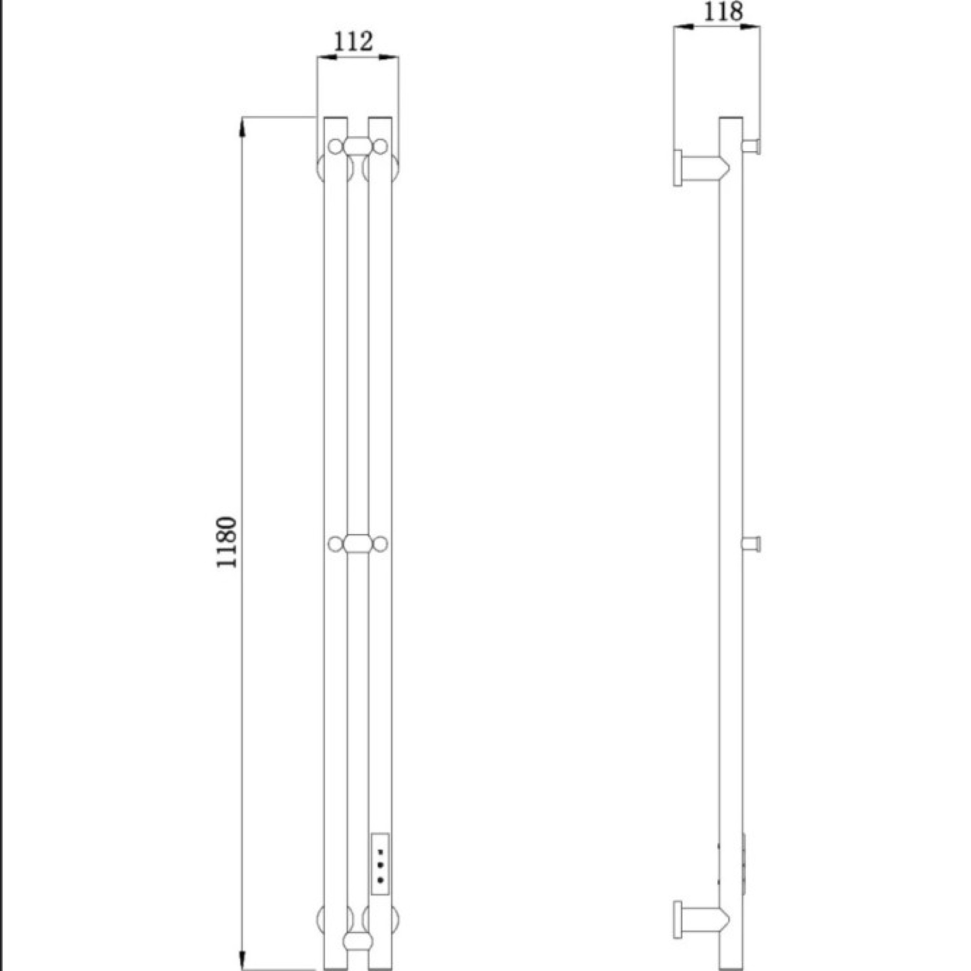Полотенцесушитель электрический Raglo R350.11.03 настенный сенсорный узкий с терморегулятором, матовое золото фото-2