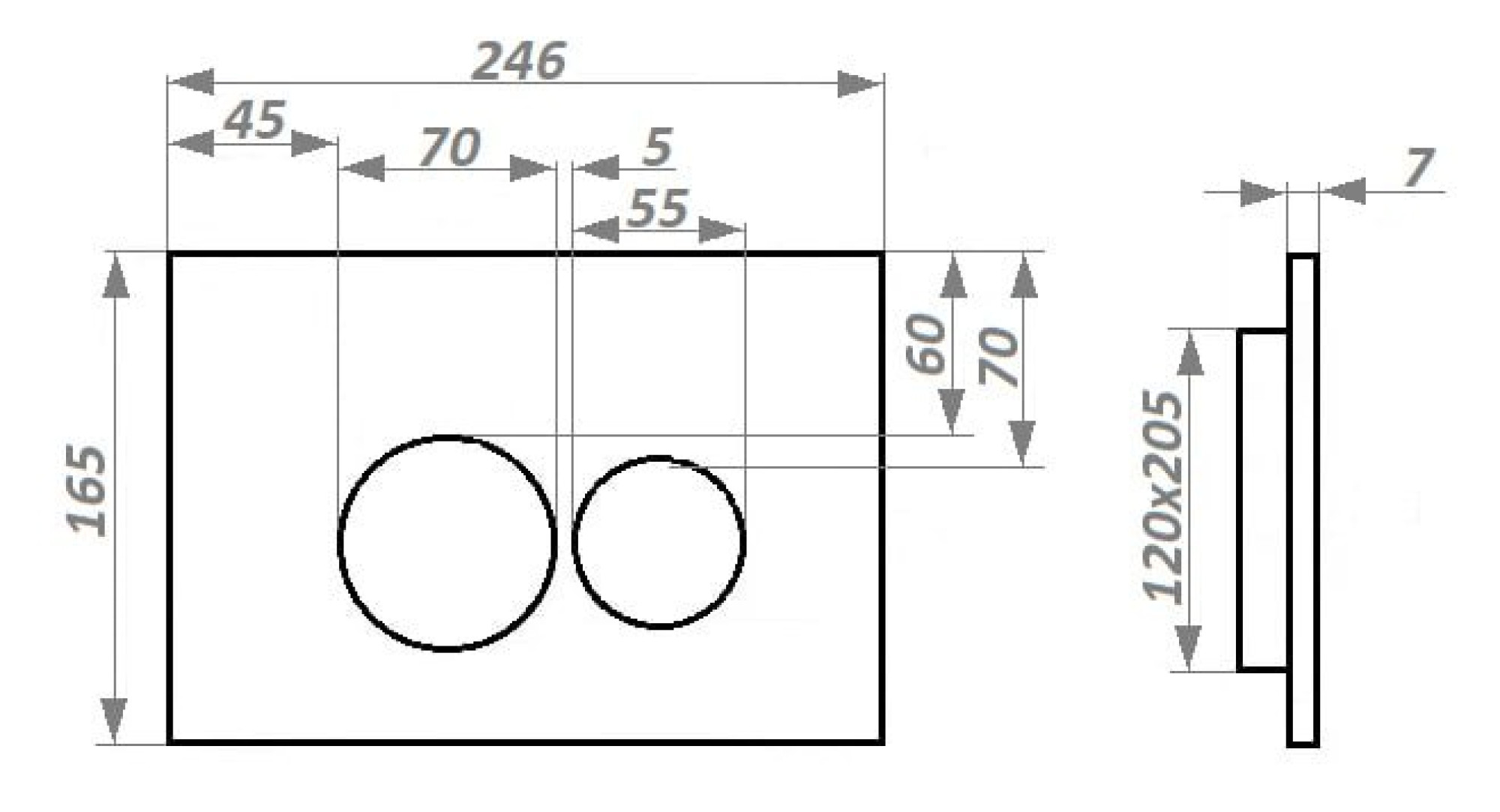 Кнопка смыва Ceruttispa CR04RG для инсталляций, розовое золото фото-4