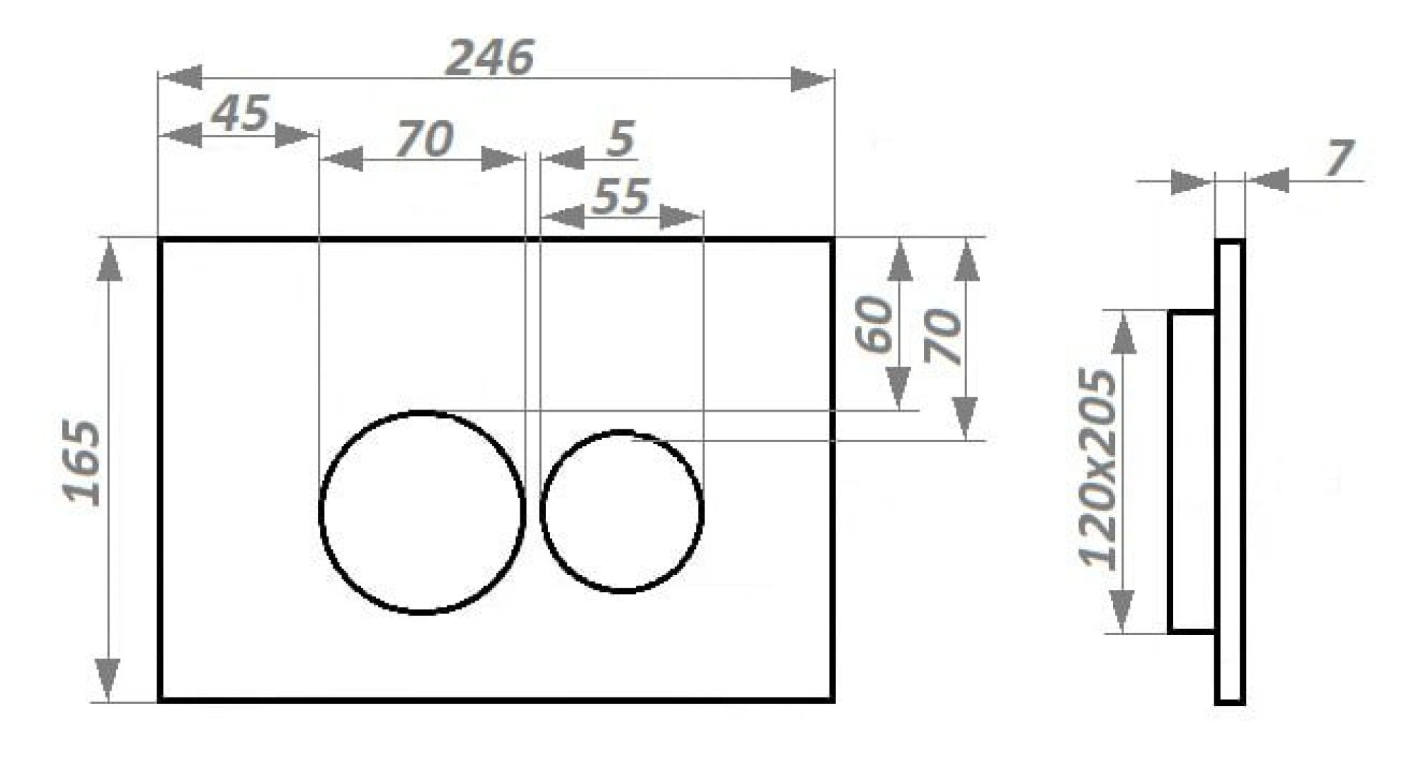 Кнопка смыва Ceruttispa CR05MG для инсталляций (матовое золото) фото-3