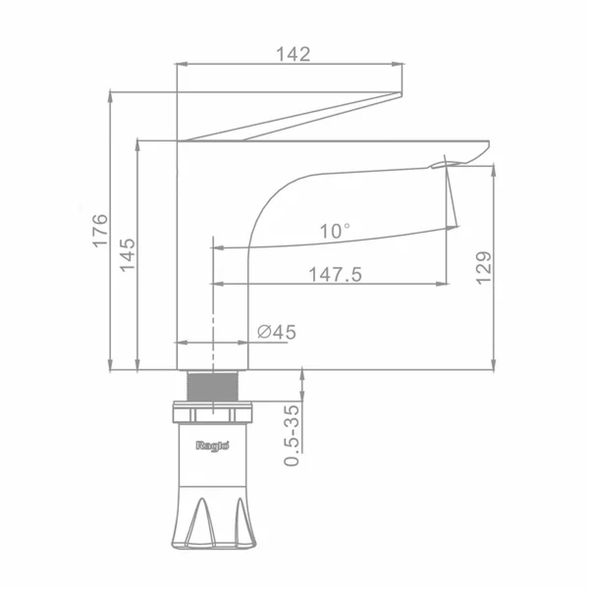 Смеситель Raglo R07.10.09 графит фото-6 Смеситель Raglo R07.10.09 графит фото-6
