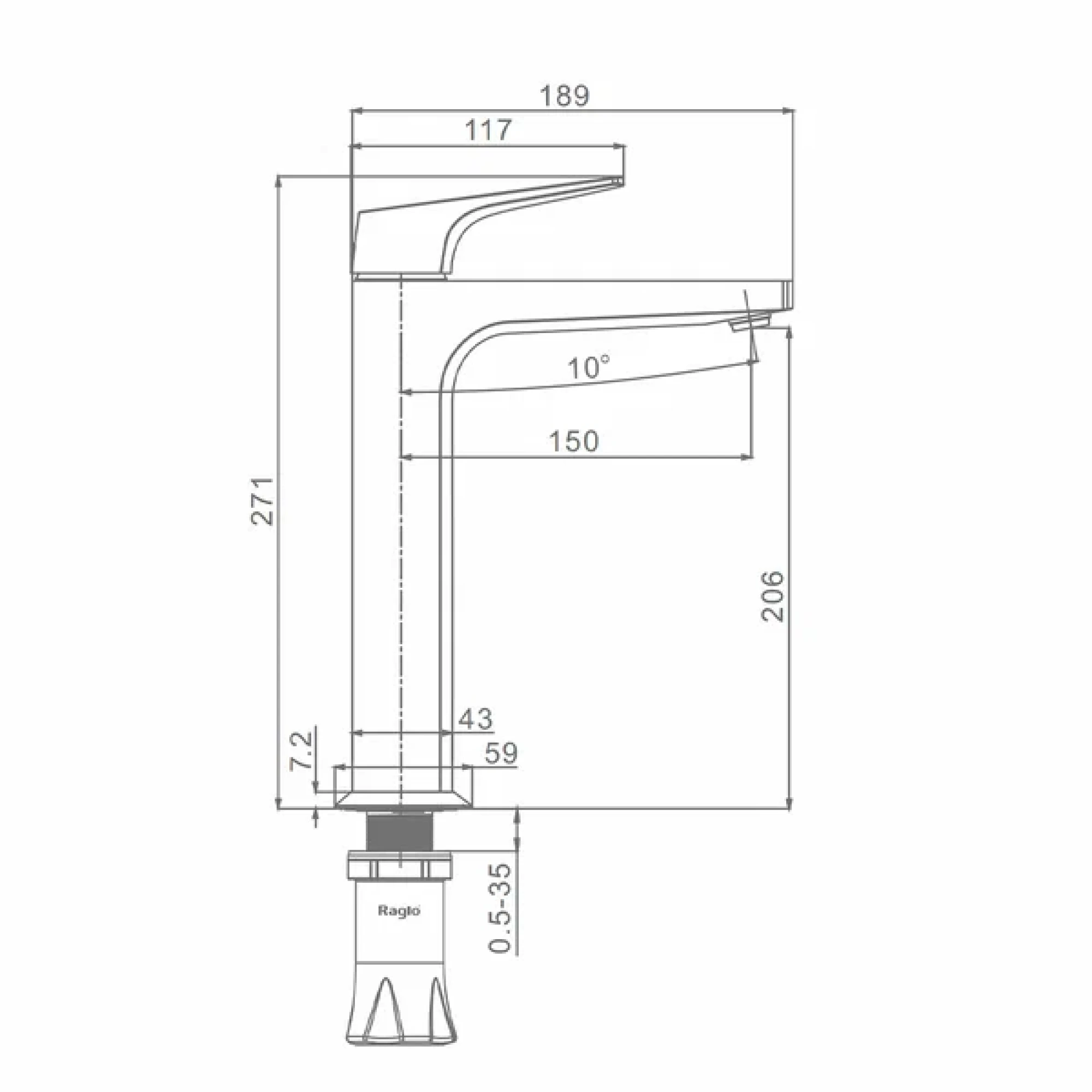 Смеситель Raglo R07.15.09 графит фото-2