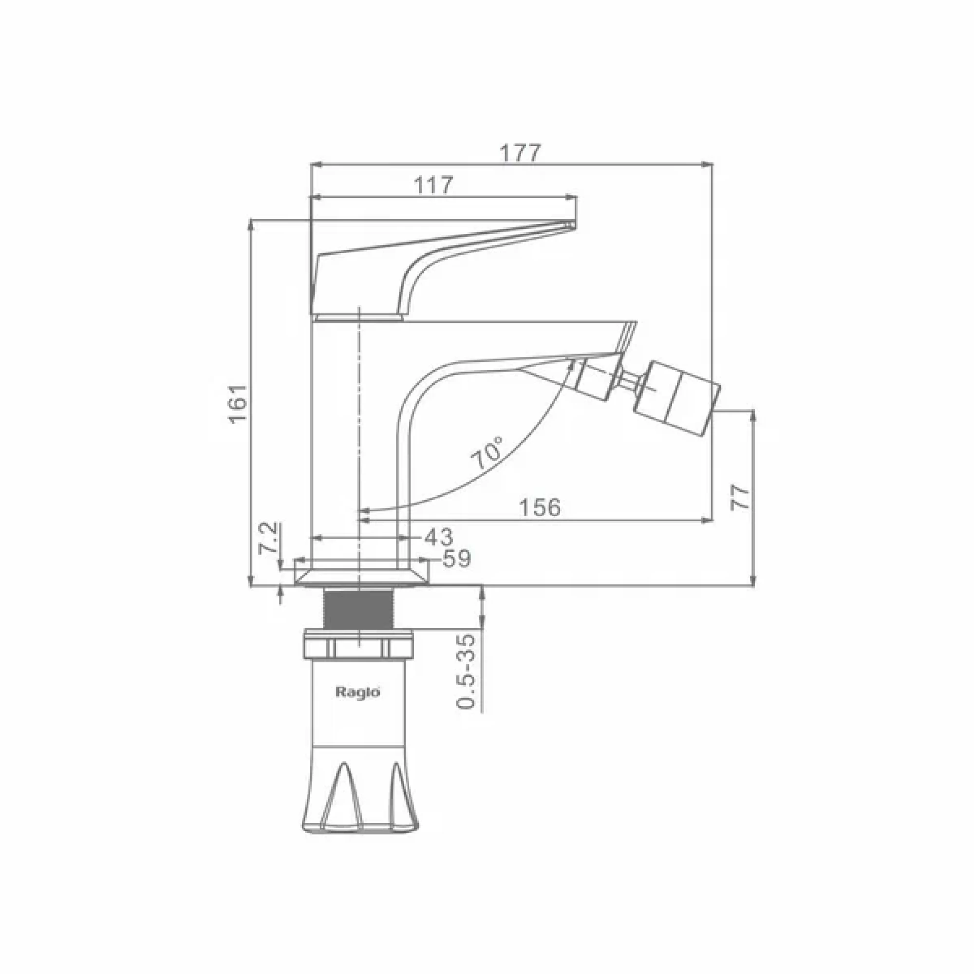 Смеситель для биде Raglo R07.50.33 медь фото-2