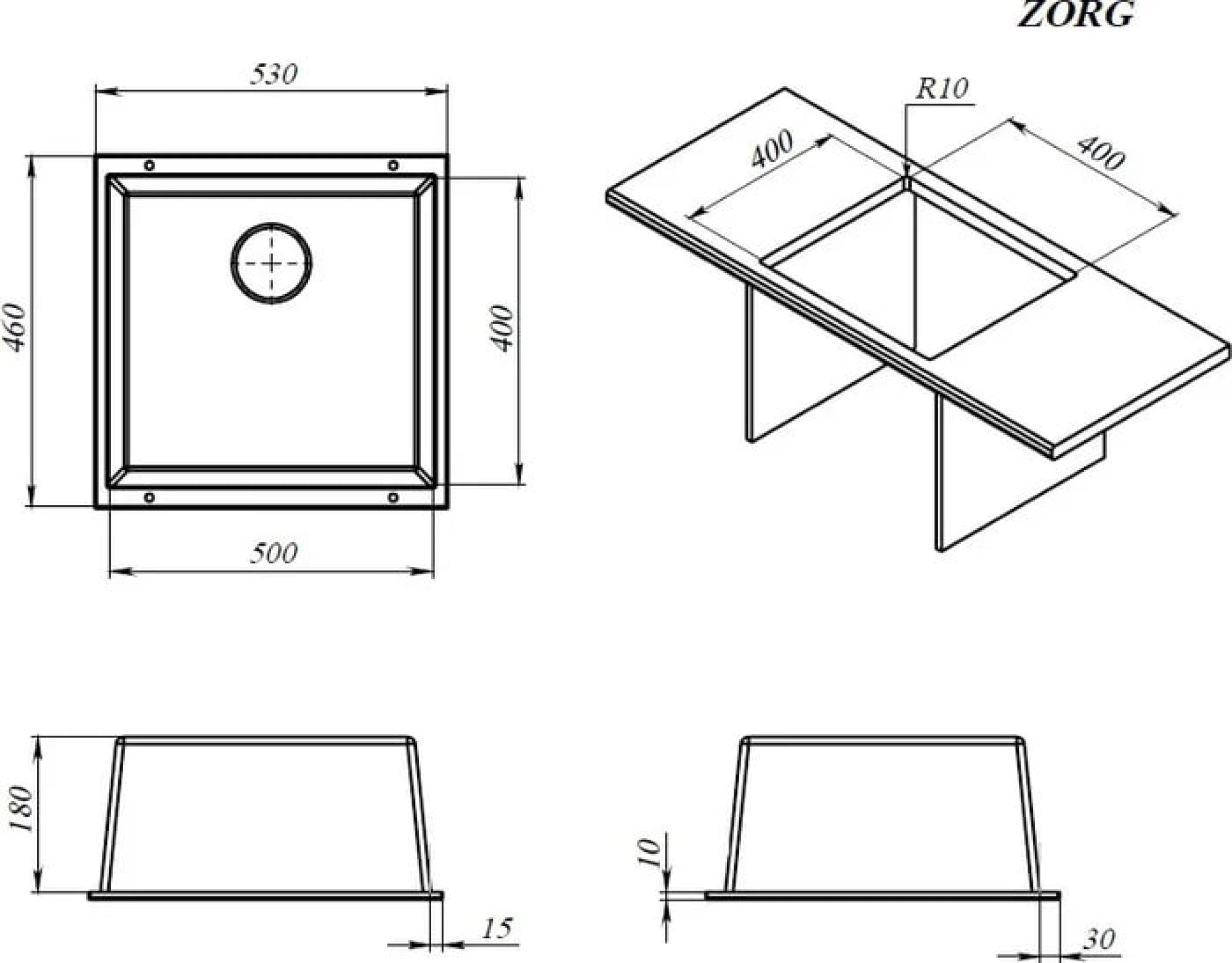 Кухонная мойка ZorG Subline 50 (черный оникс) фото-6