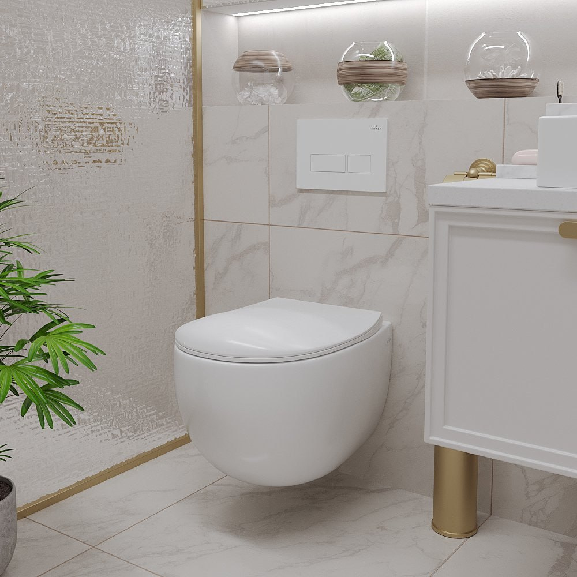 Унитаз подвесной Roxen EGG 530170-01 Rimless Soft Close NC фото-3