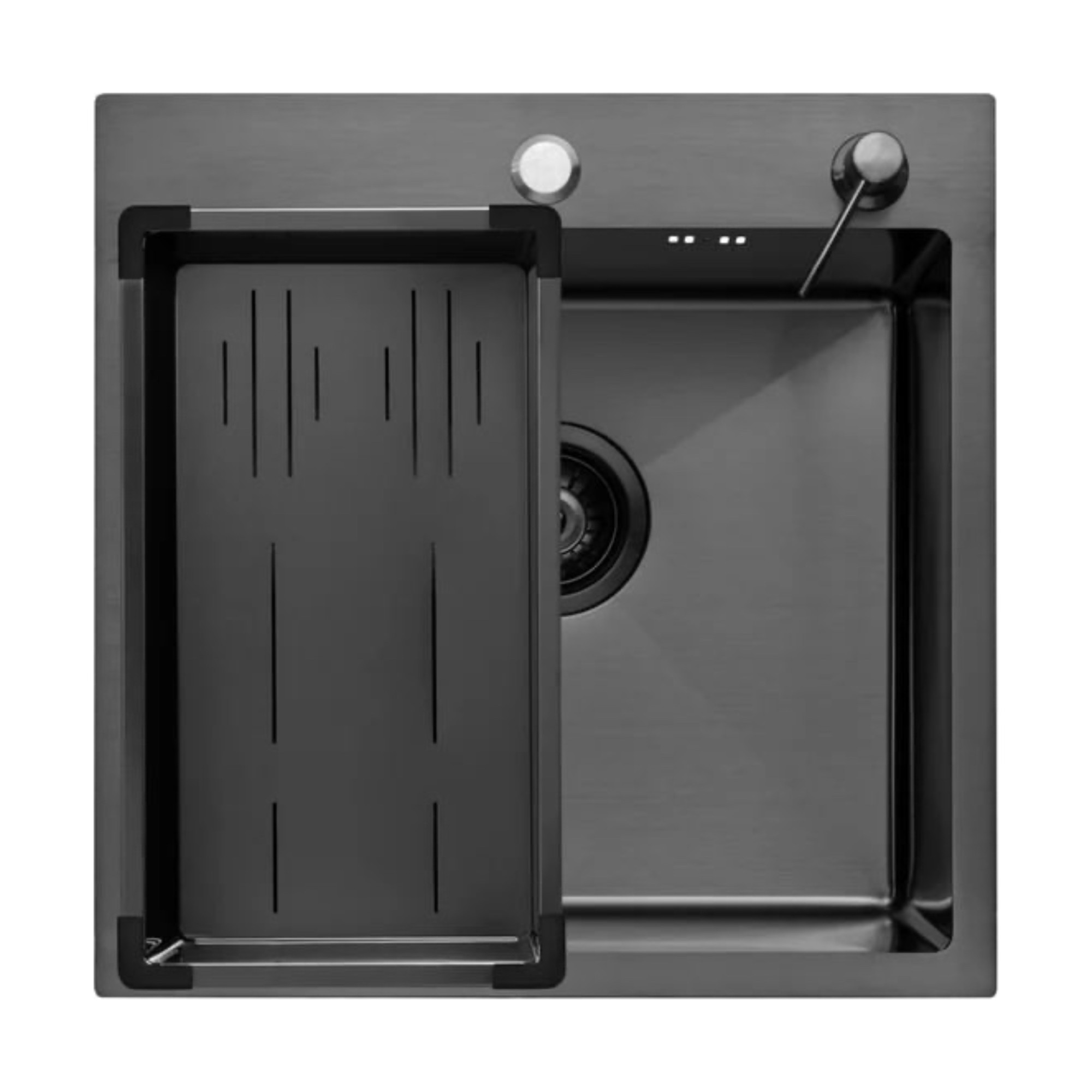 Кухонная мойка ARFEKA Eco AR мойка 500*500, коландер G, дозатор Black Кухонная мойка ARFEKA Eco AR мойка 500*500, коландер G, дозатор Black