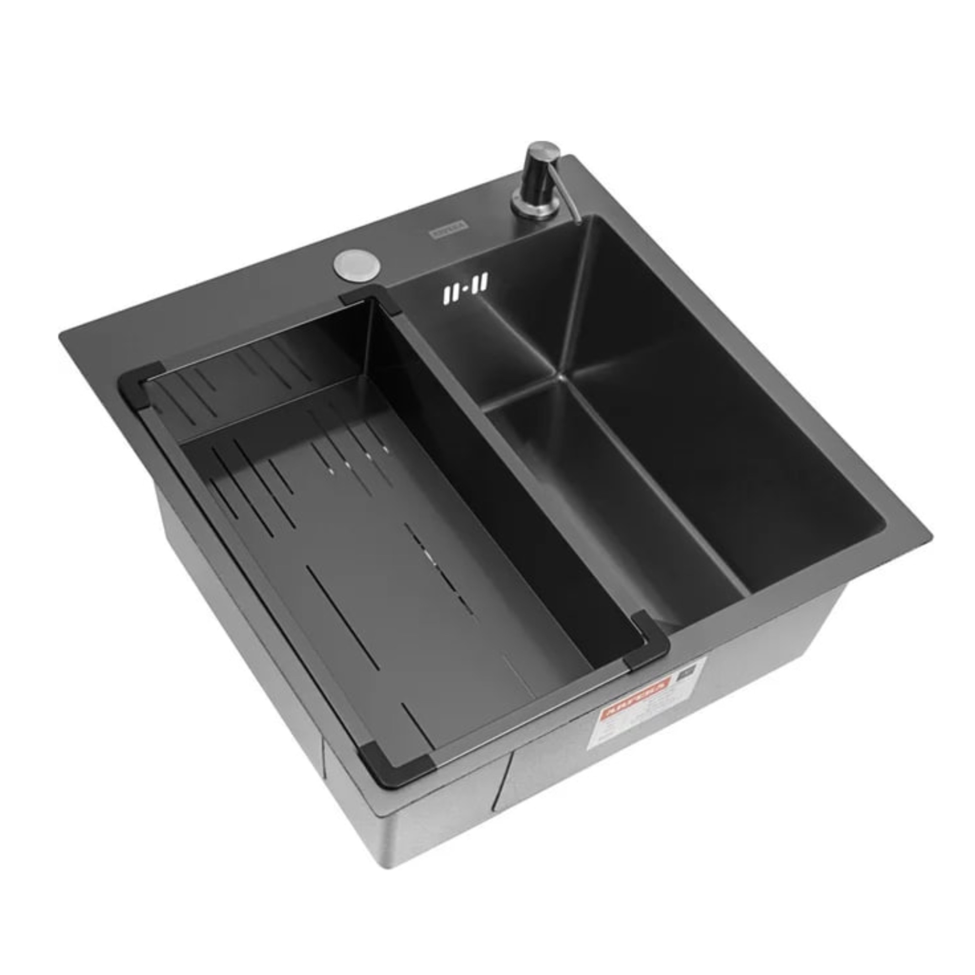 Кухонная мойка ARFEKA Eco AR мойка 500*500, коландер G, дозатор Black фото-2 Кухонная мойка ARFEKA Eco AR мойка 500*500, коландер G, дозатор Black фото-2