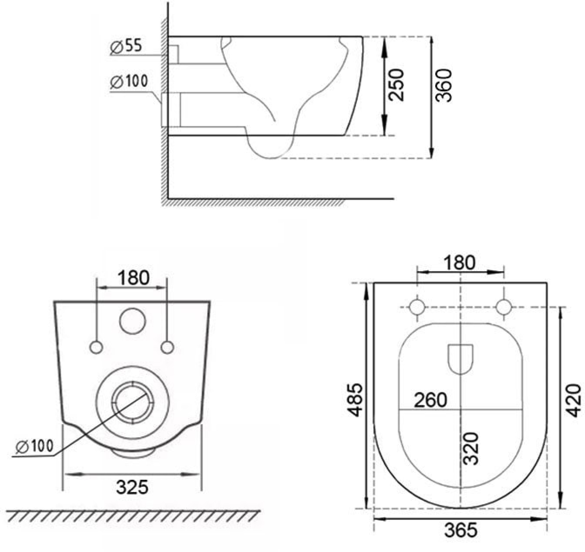 Унитаз подвесной Roxen Royal Matt Rimless Soft Close NC 530200-01 фото-9 Унитаз подвесной Roxen Royal Matt Rimless Soft Close NC 530200-01 фото-9