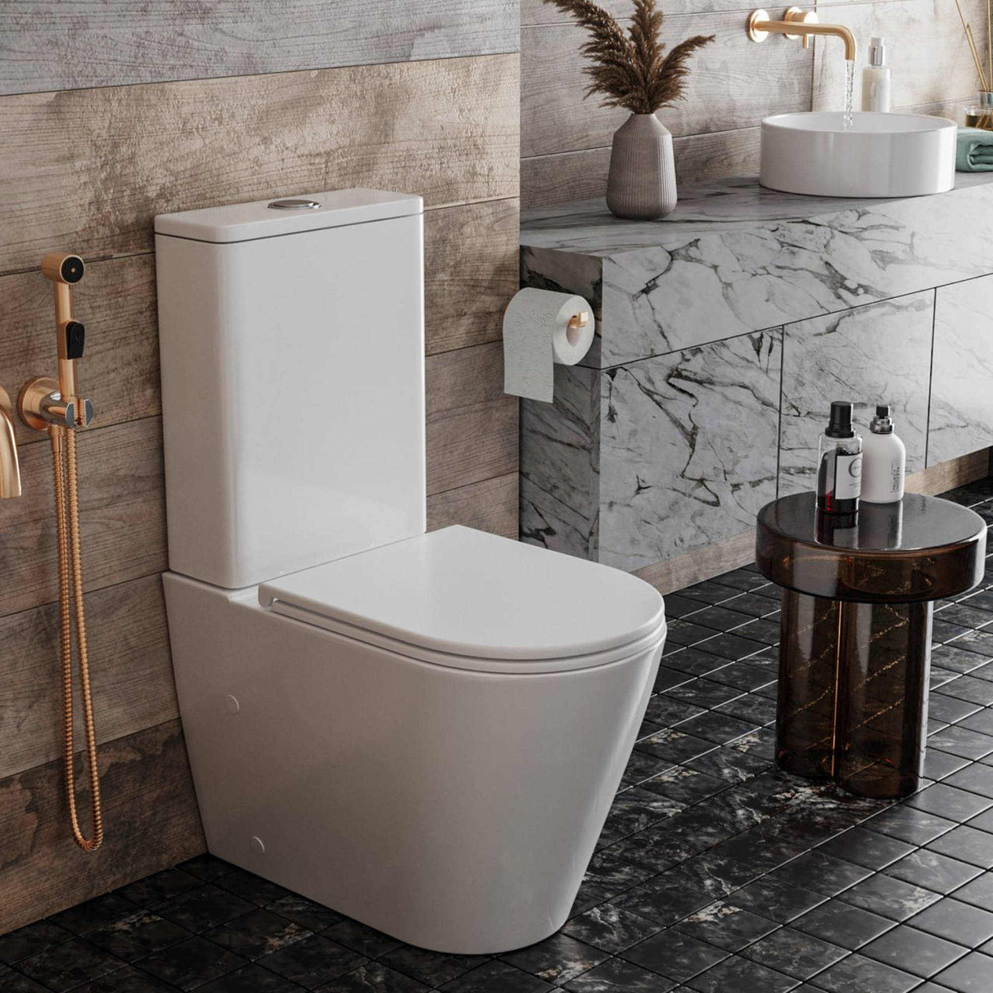 Унитаз напольный Roxen Wailet Tornado Rimless Soft Close 600175-01 фото-2 Унитаз напольный Roxen Wailet Tornado Rimless Soft Close 600175-01 фото-2