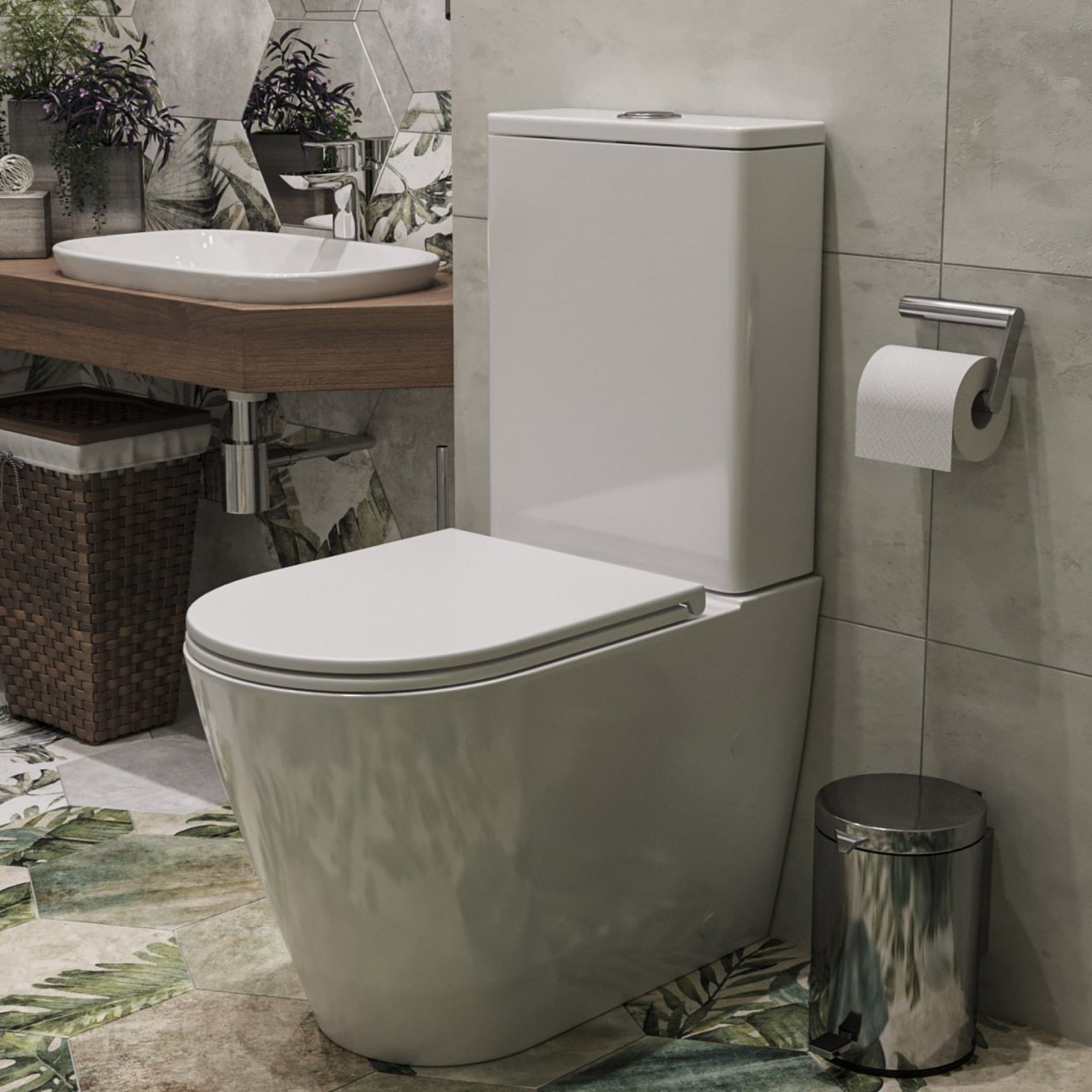 Унитаз напольный Roxen Wailet Tornado Rimless Soft Close 600175-01 фото-5 Унитаз напольный Roxen Wailet Tornado Rimless Soft Close 600175-01 фото-5