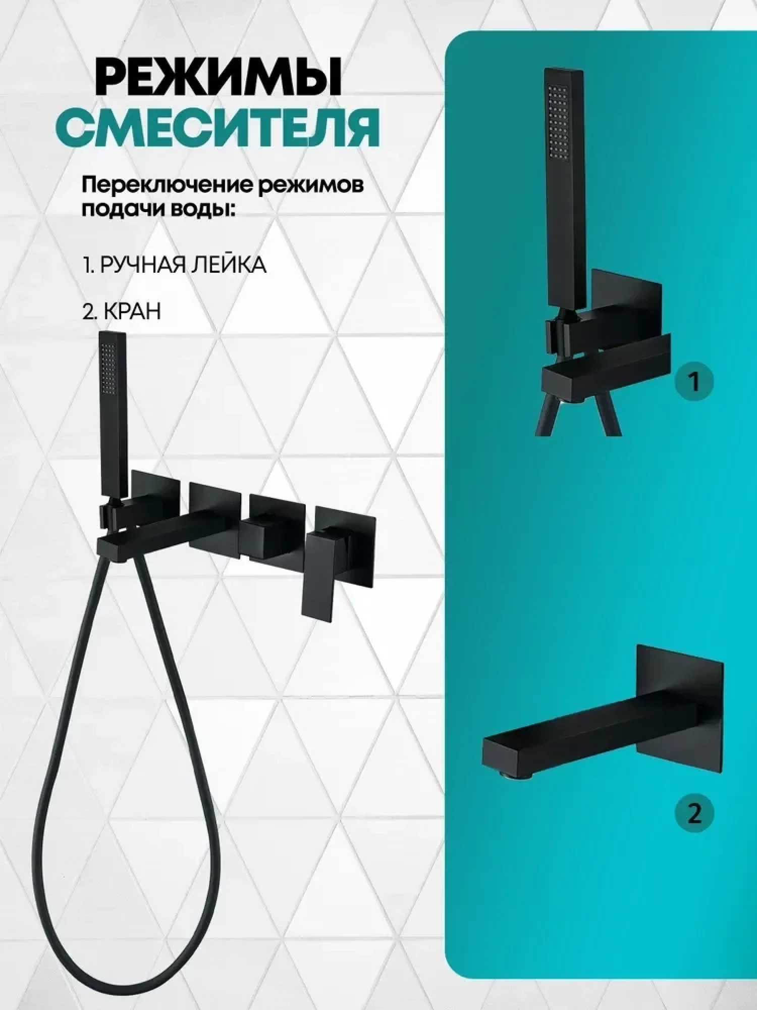 Смеситель Grocenberg GB5060 (черный матовый) фото-5