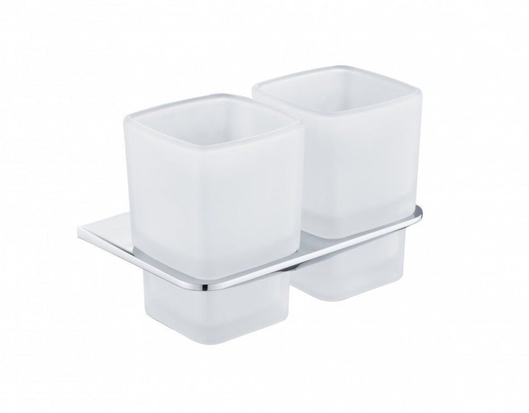 Набор стаканов для зубной щетки и пасты Grocenberg AC0056 (хром) - фото1