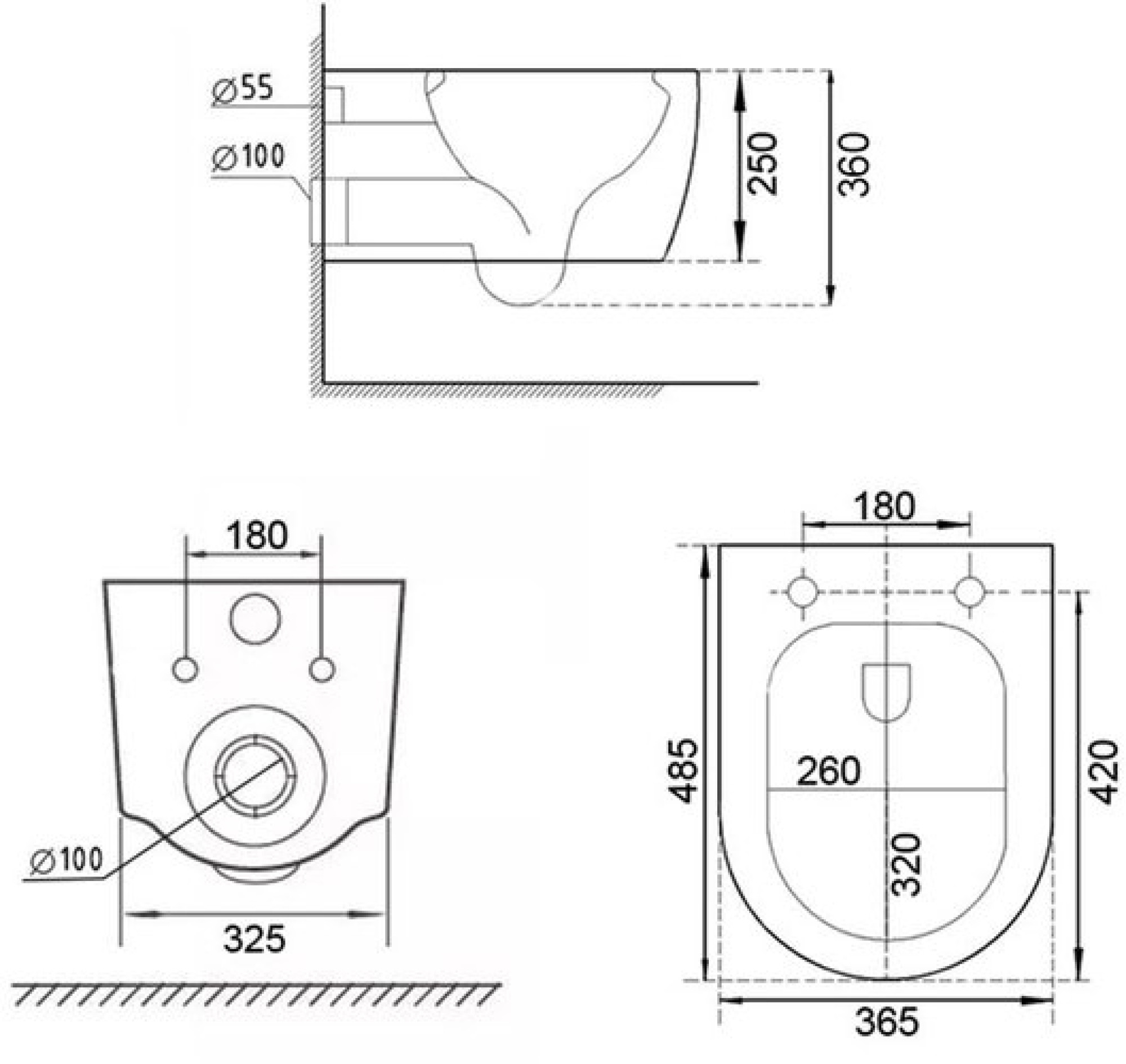 Унитаз подвесной Roxen Royal Matt в комплекте с инсталляцией StounFix Dual Fresh 6 в 1 968226 (кнопка: серый бетон) фото-7