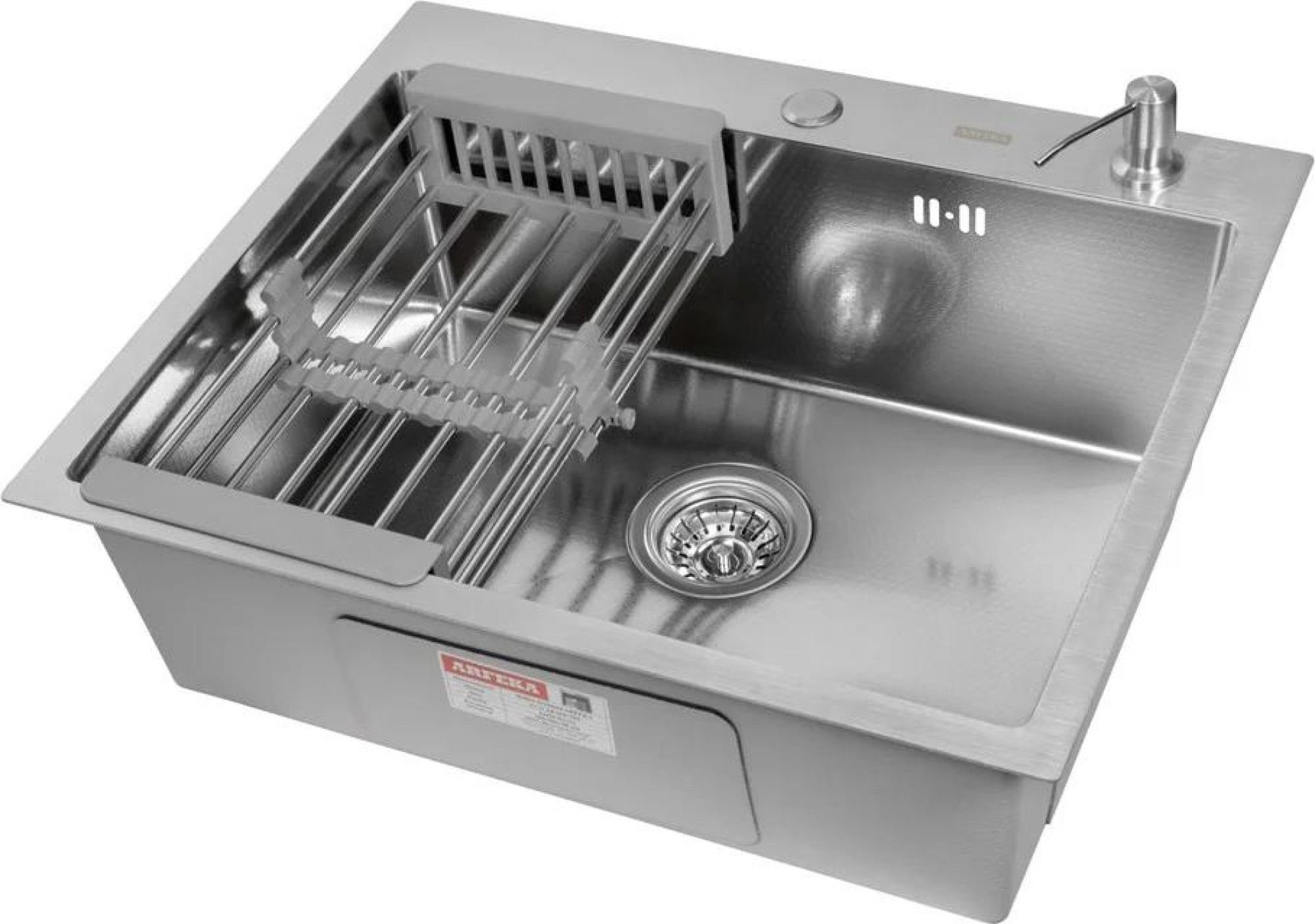 Кухонная мойка ARFEKA ECO AR мойка 600*500, коландер, дозатор SATIN DECOR фото-3