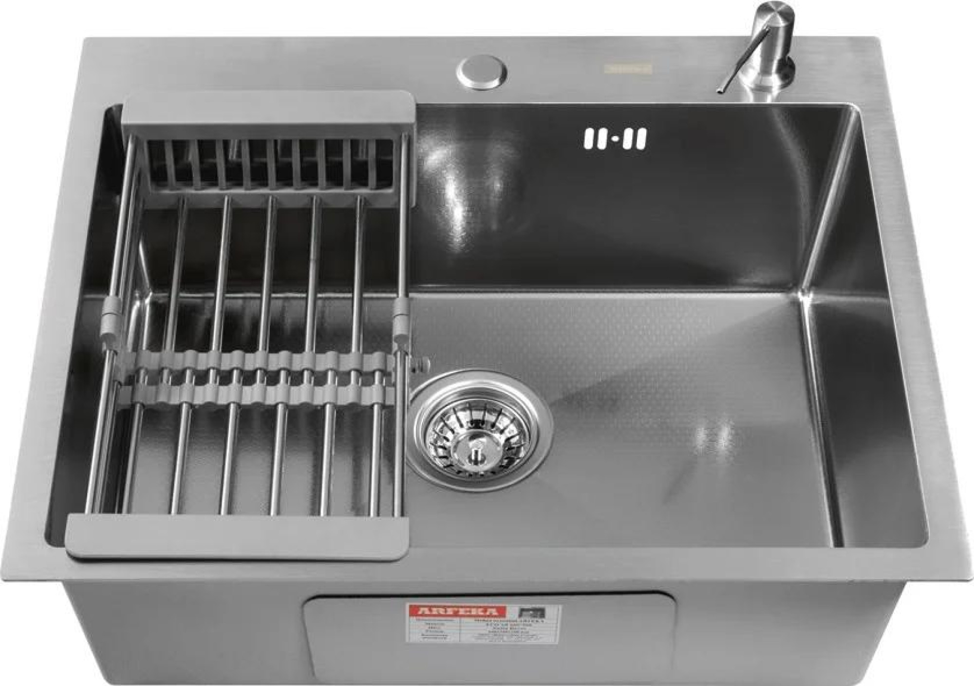 Кухонная мойка ARFEKA ECO AR мойка 600*500, коландер, дозатор SATIN DECOR фото-4