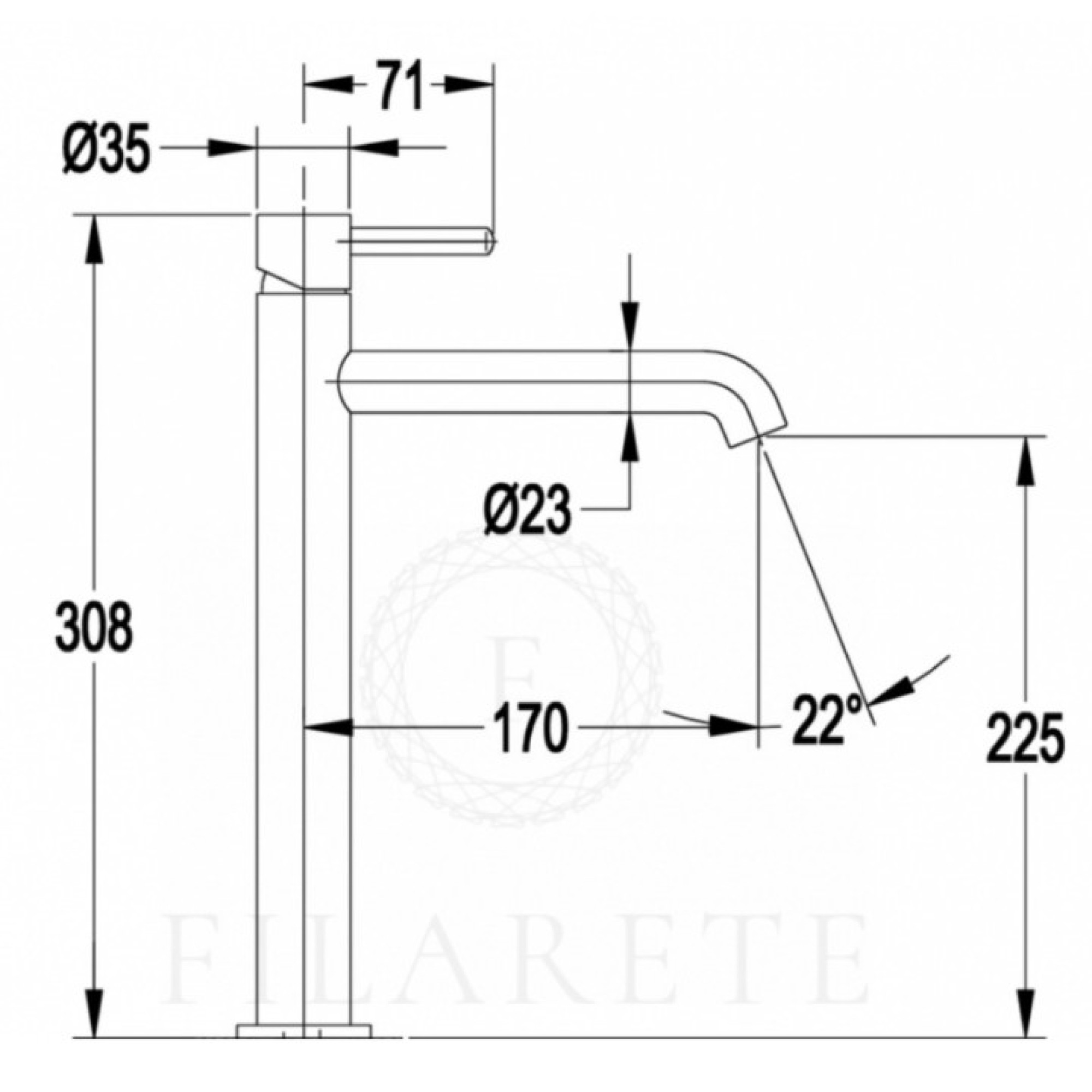 Смеситель Filarete Roun FL6020 (графит) фото-10