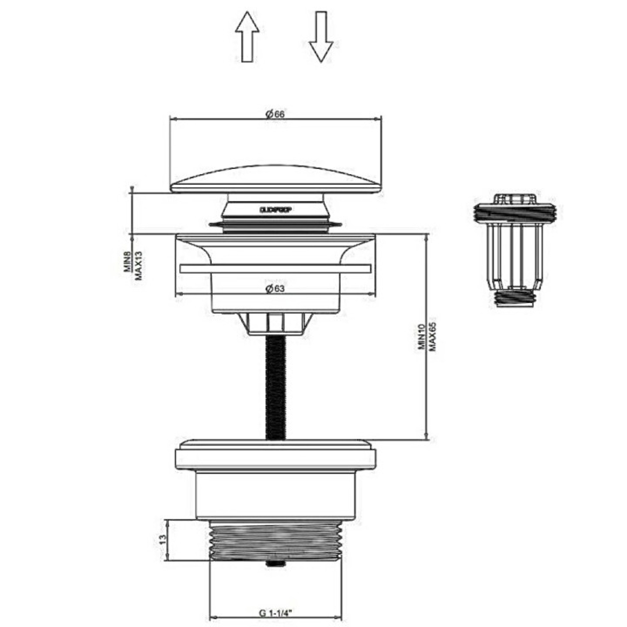 Донный клапан Filarete FL75 (золото) фото-2