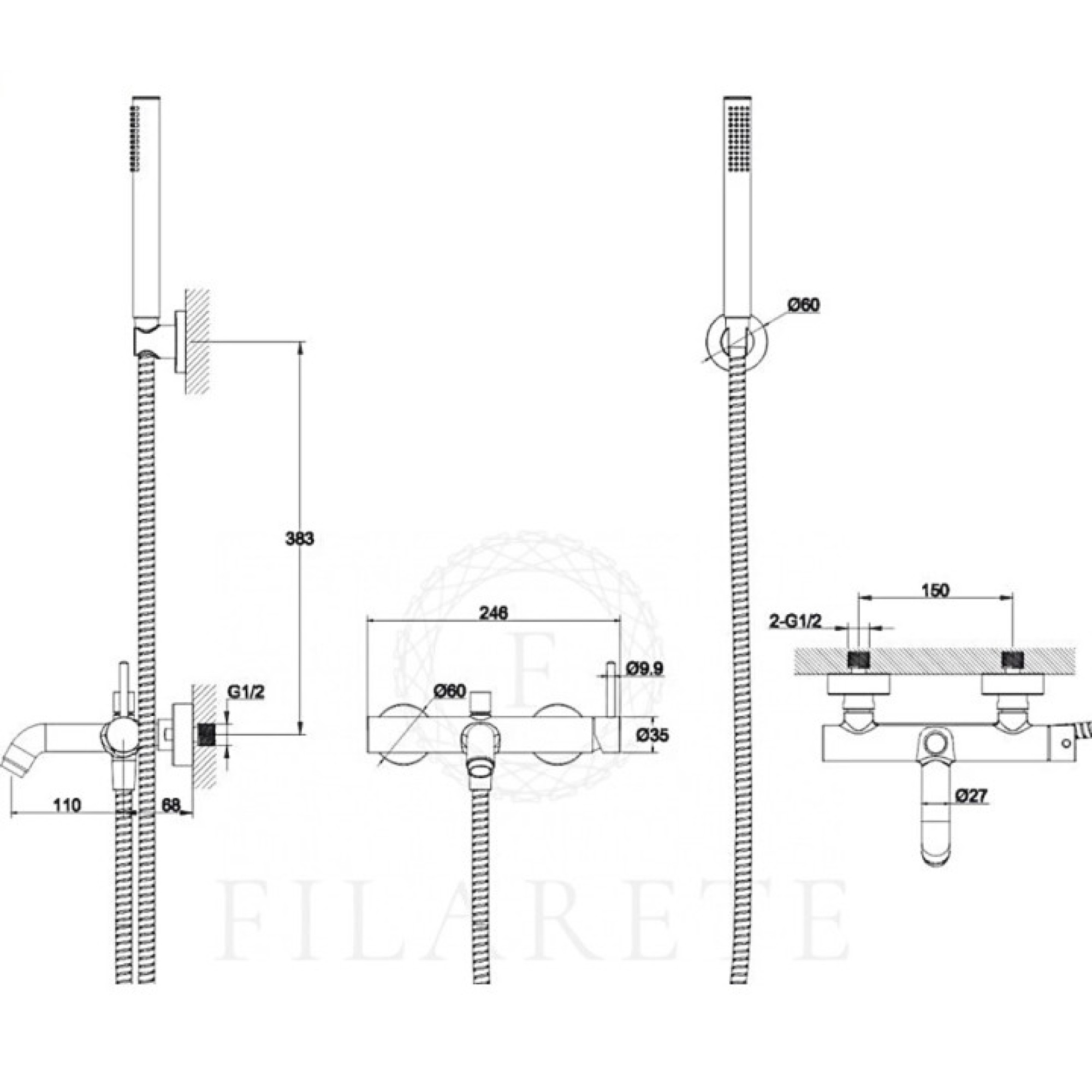 Смеситель Filarete Roun FL2120 (черный матовый) фото-10 Смеситель Filarete Roun FL2120 (черный матовый) фото-10