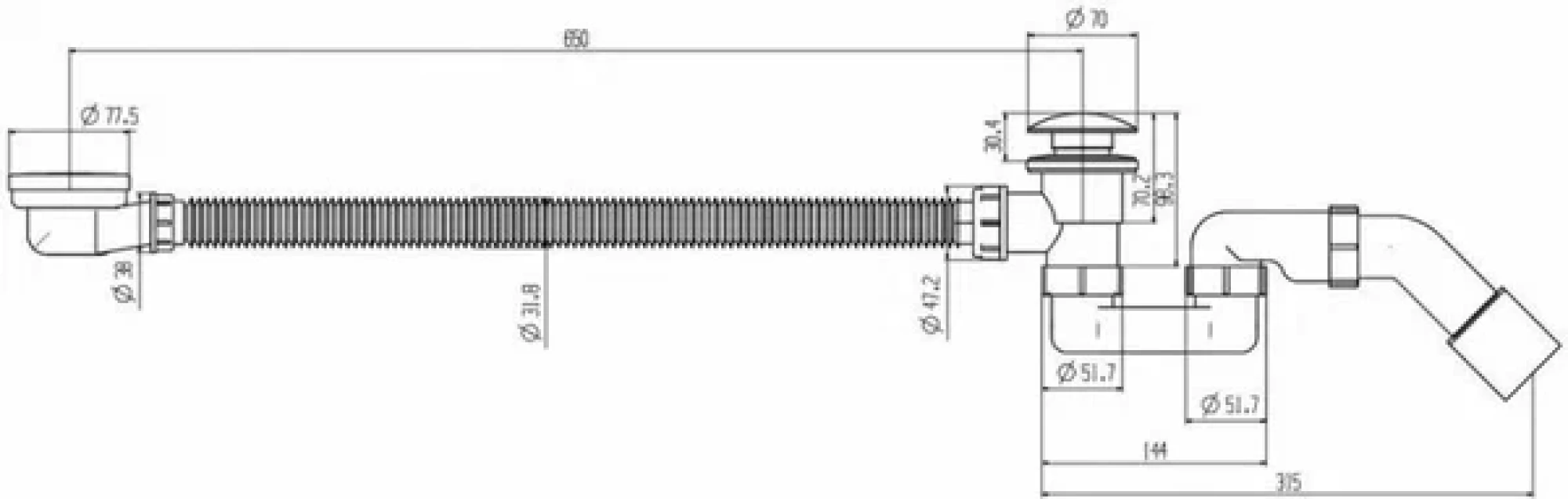 Сифон Filarete FL90 (бронза) фото-3