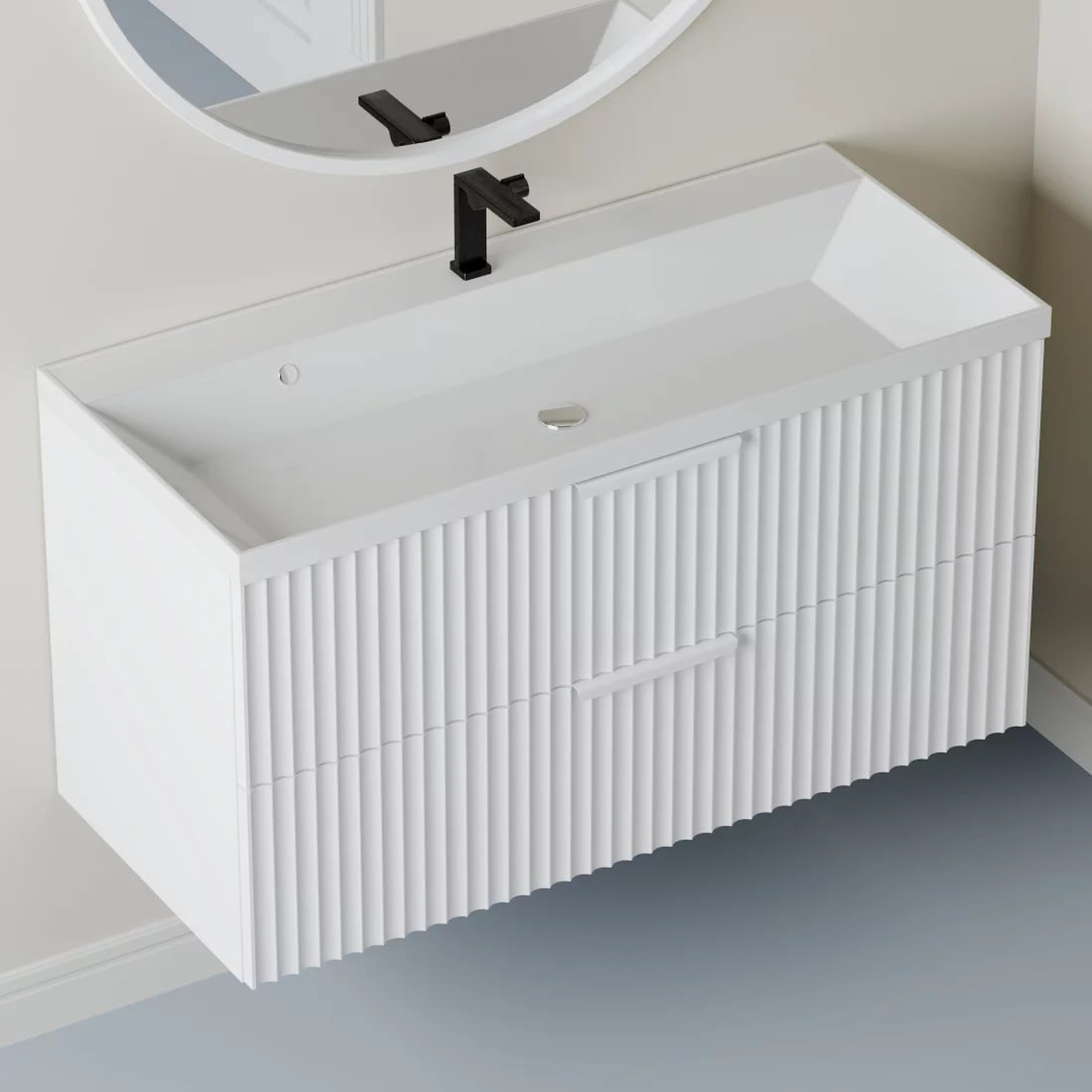 Тумба подвесная Vela Волна 90П под Classica (белый мат) белый хекси TU5236 фото-2