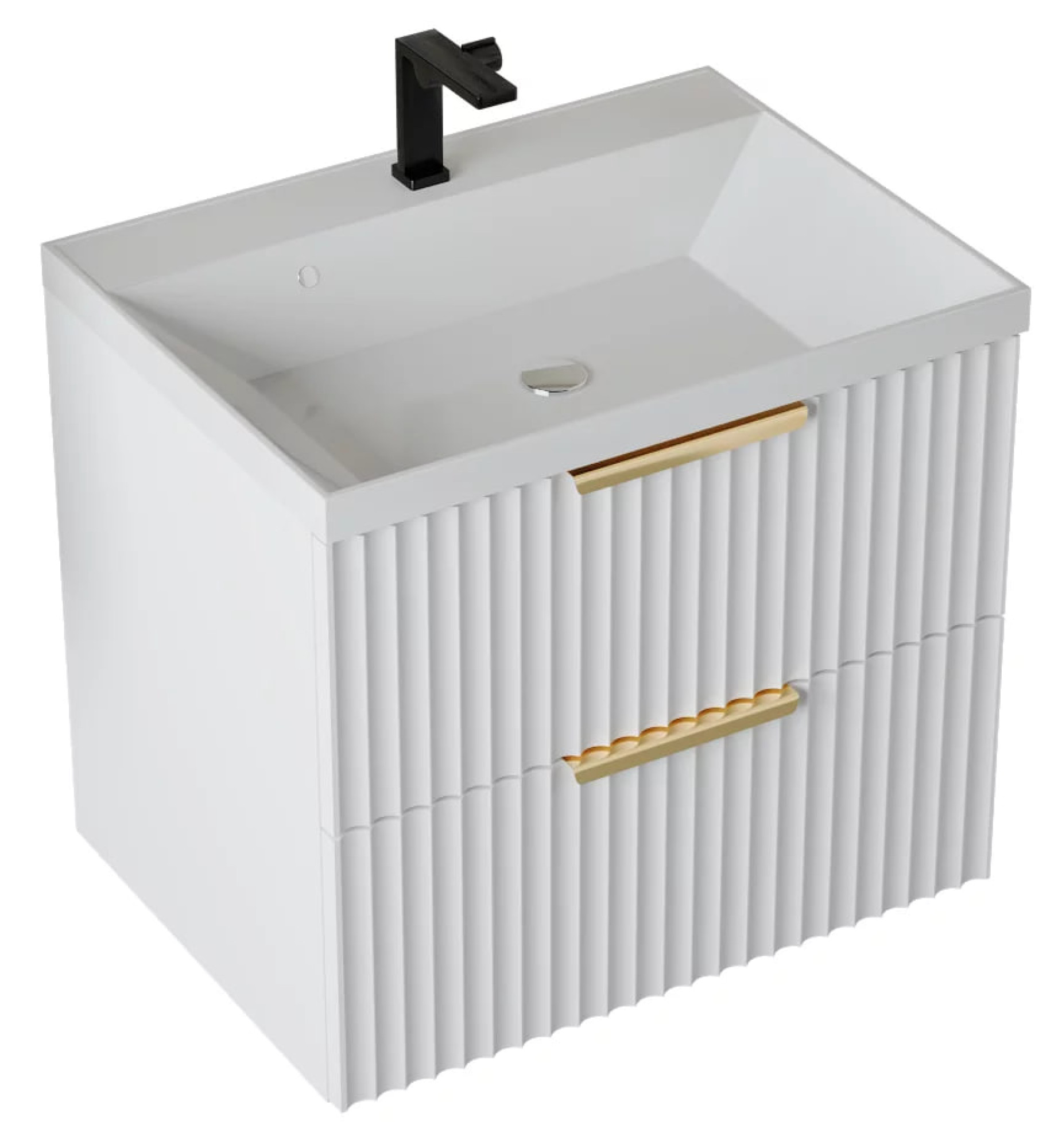 Тумба подвесная Vela Волна 60П под Classica (белый мат) золото хекси TU0124 фото-2