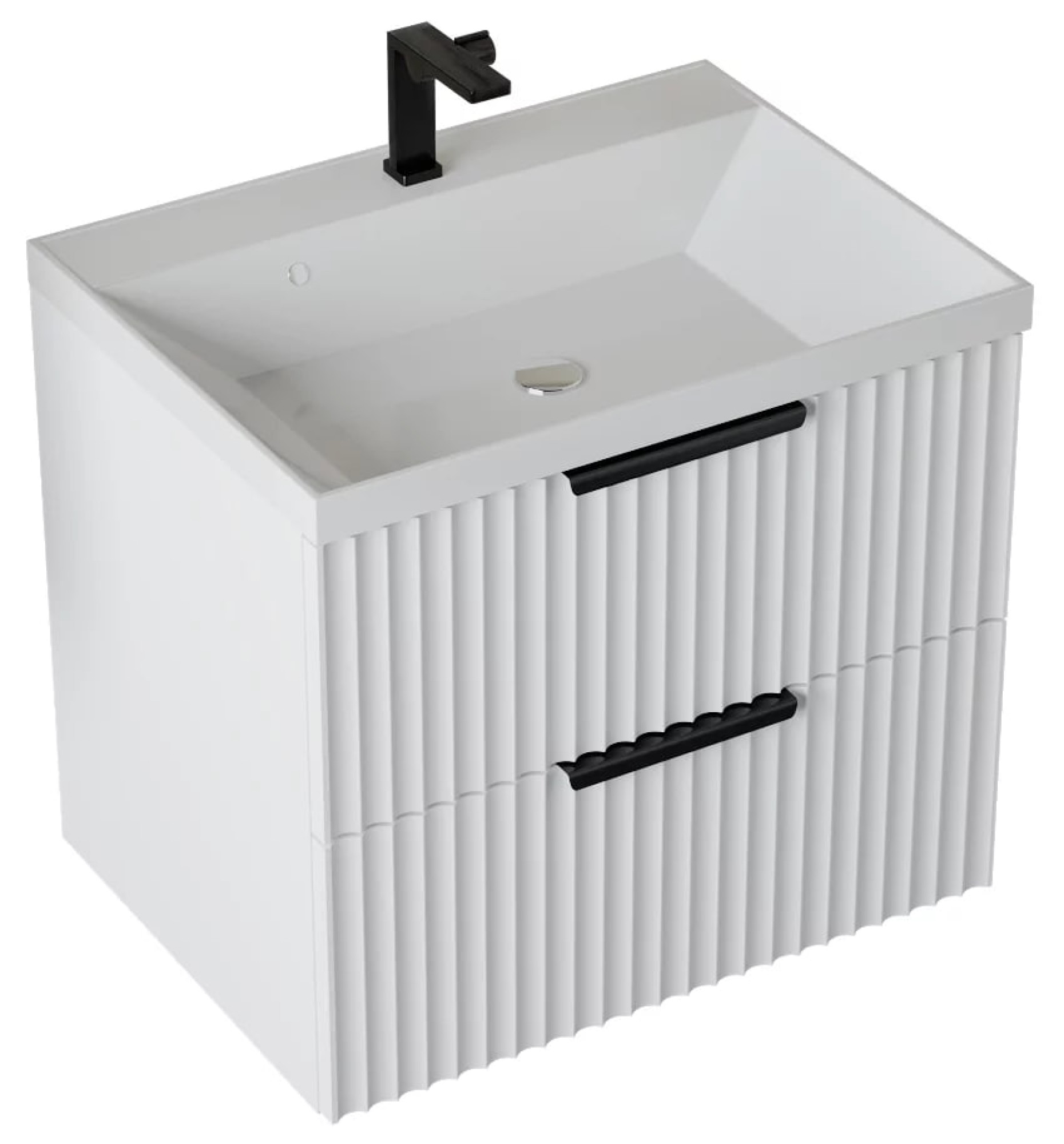 Тумба подвесная Vela Волна 70П под Classica (белый мат) черный хекси TU1188 - фото1