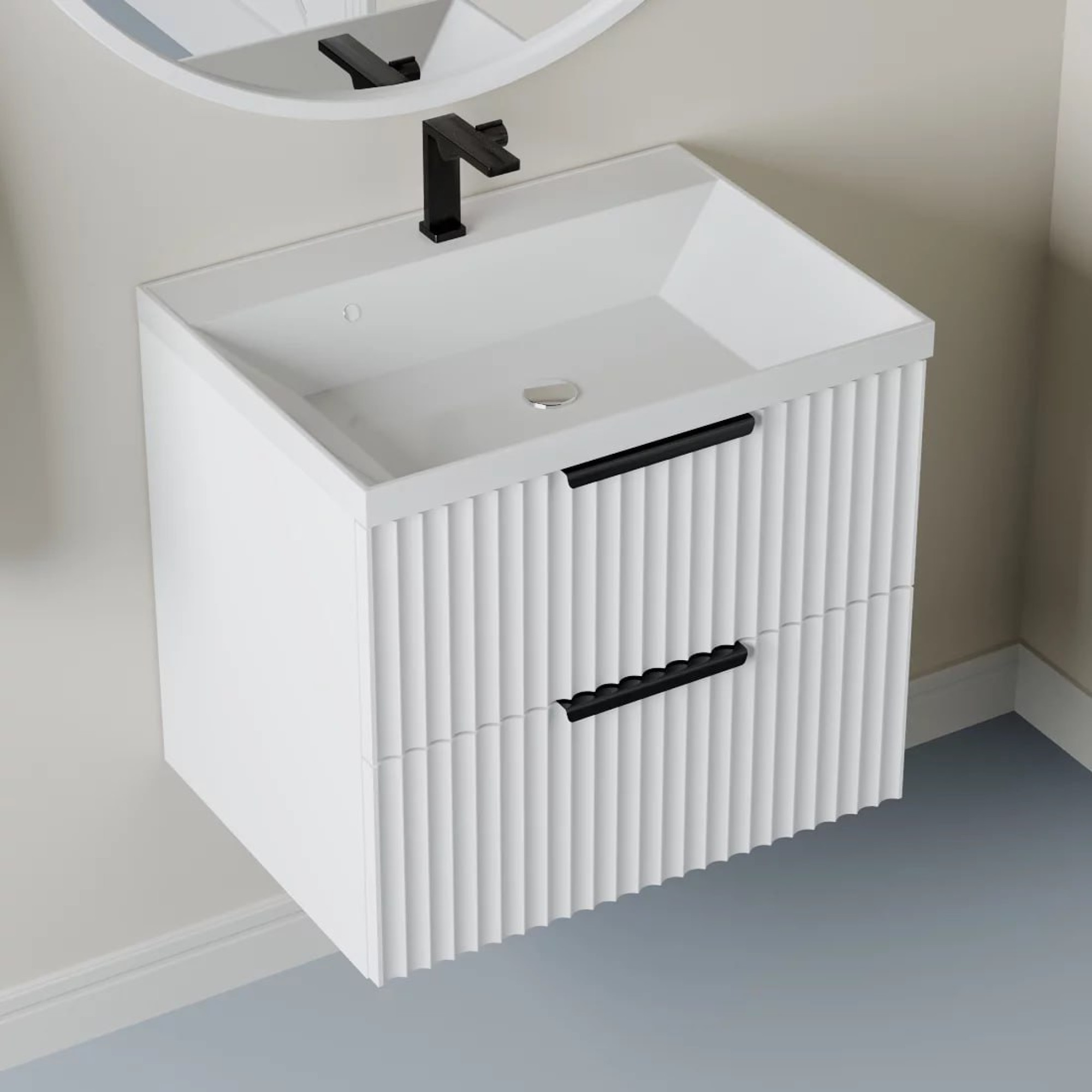 Тумба подвесная Vela Волна 70П под Classica (белый мат) черный хекси TU1188 - фото2