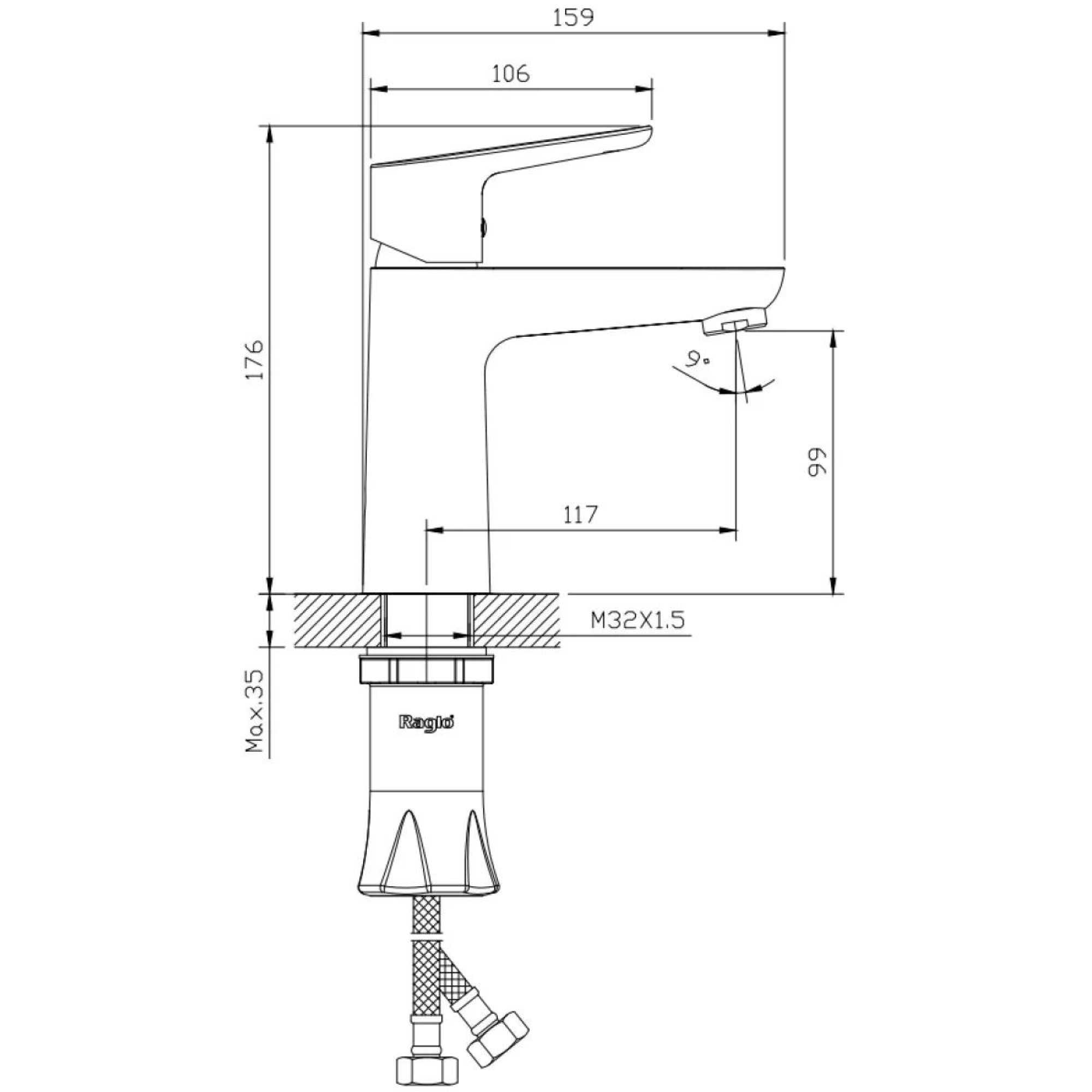 Копмлект смесителей Raglo #R31 Душевая система Raglo R31.24 Смеситель R31.10 фото-5
