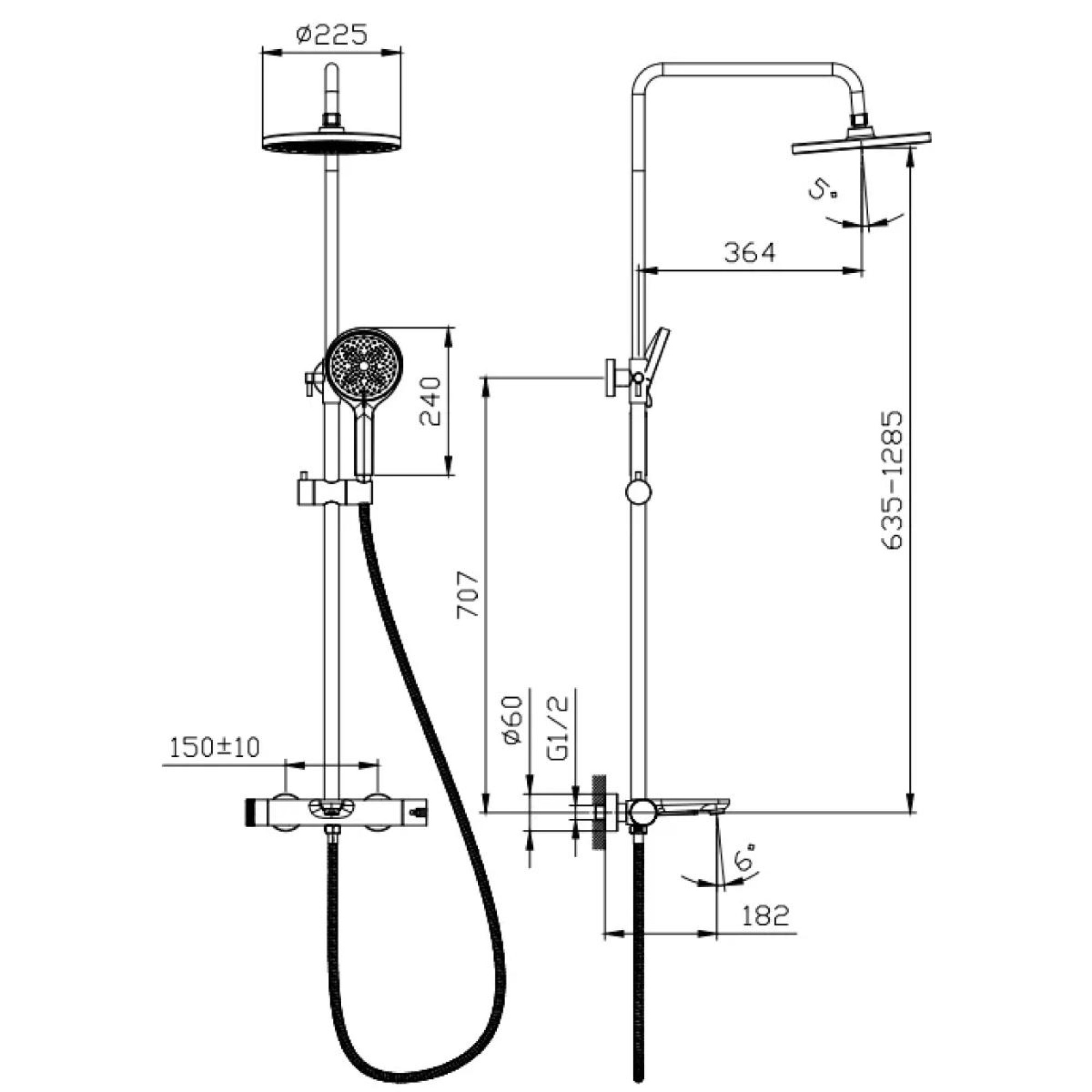 Копмлект смесителей Raglo #R32 Душевая система Raglo R32.24 Смеситель R32.10 фото-3