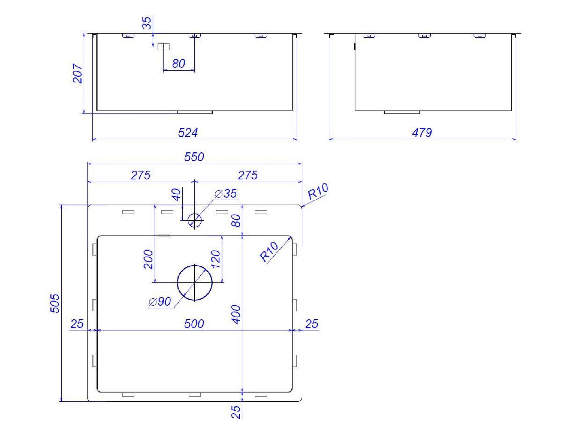 Кухонная мойка ZorG ZRN 5055 Premium фото-6
