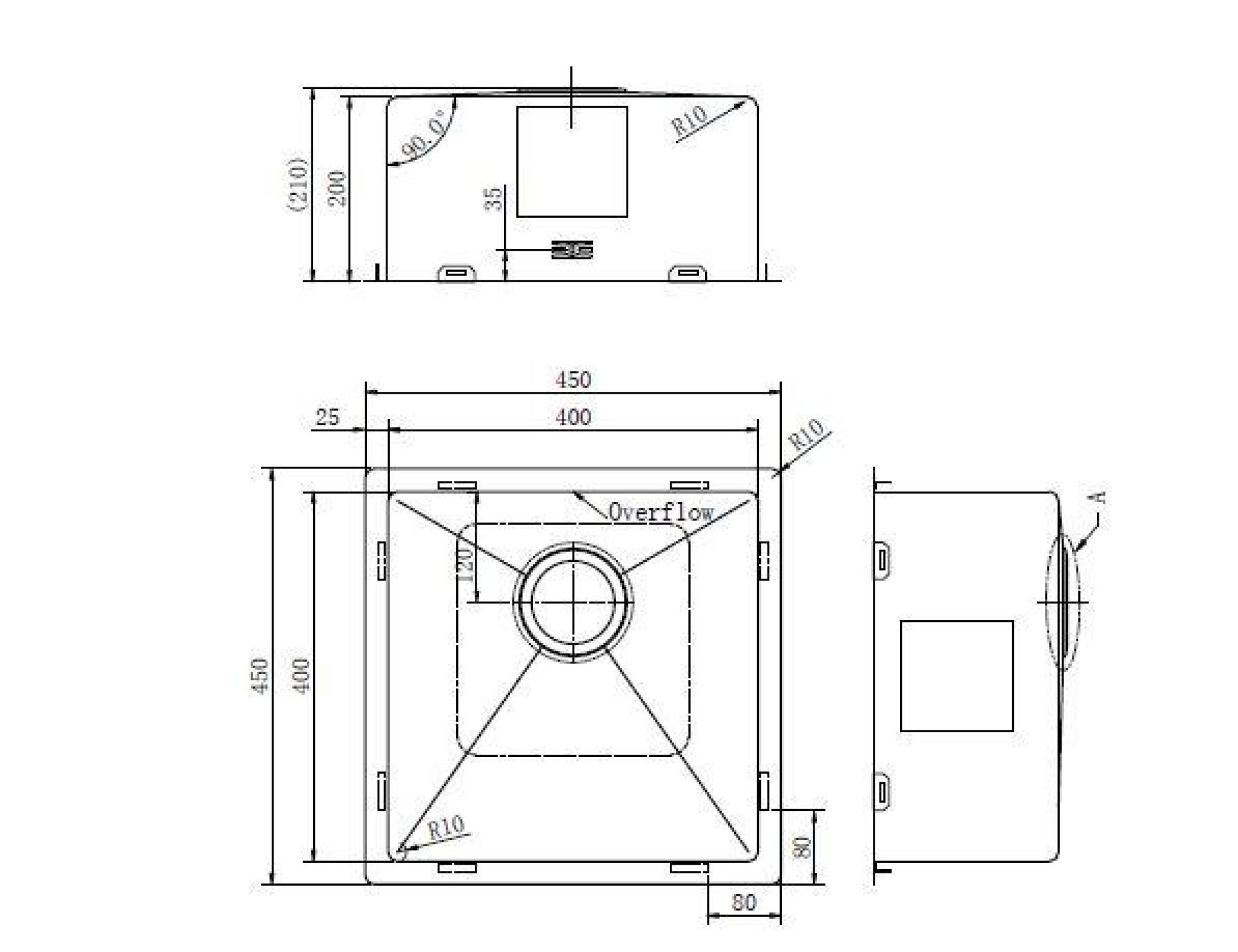 Кухонная мойка ZorG ZRE 4545 graphite фото-4 Кухонная мойка ZorG ZRE 4545 graphite фото-4