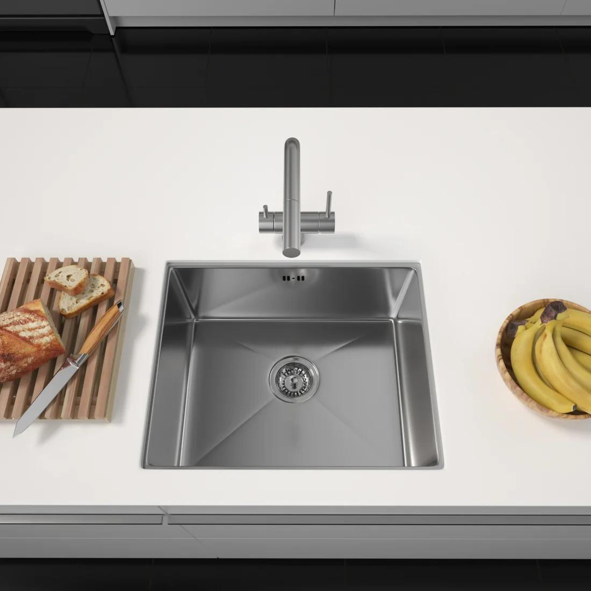 Кухонная мойка ARFEKA ECO AR 450*450 SATIN фото-4