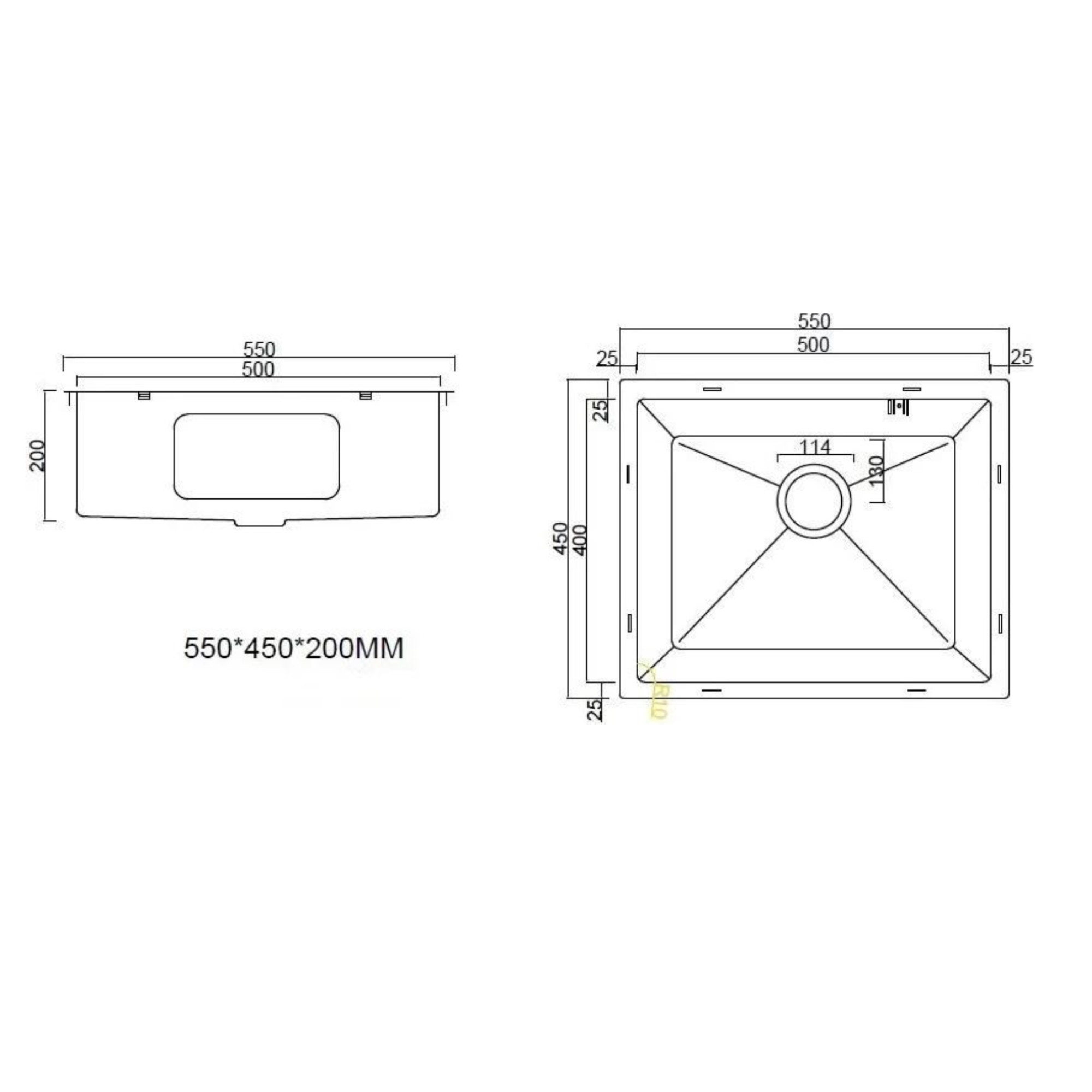 Кухонная мойка ARFEKA ECO AR 450*450 SATIN фото-6
