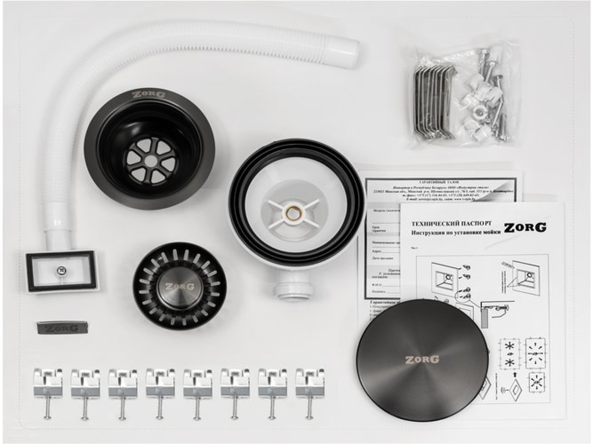 Кухонная мойка ZorG ZRN 5080 Premium R PVD Gunblack фото-8