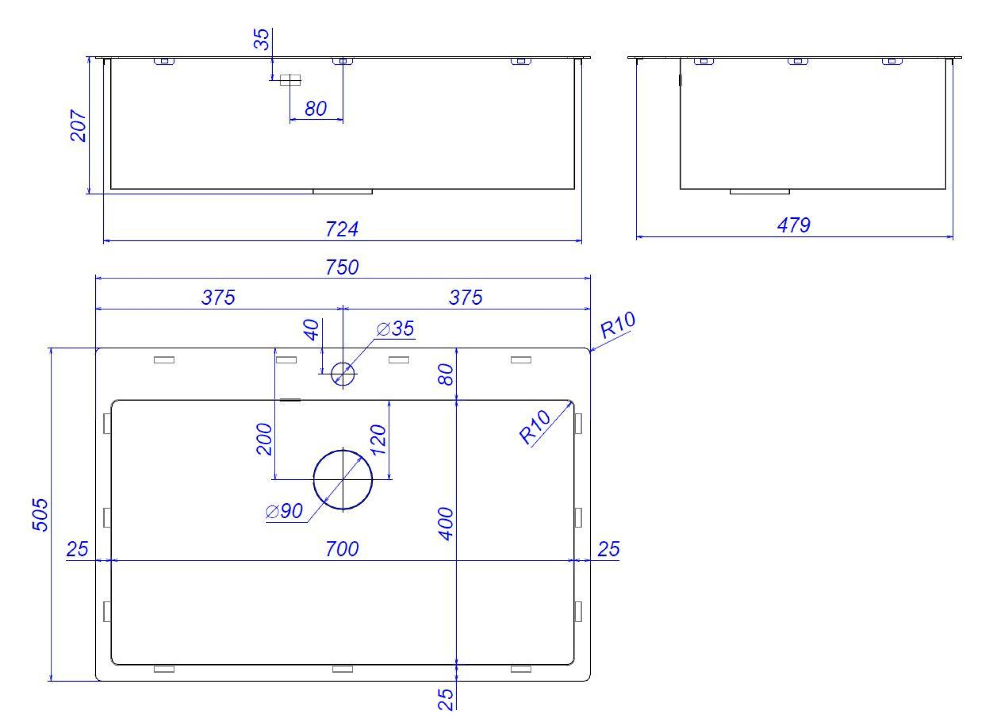 Кухонная мойка ZorG ZRN 5075 Premium фото-6