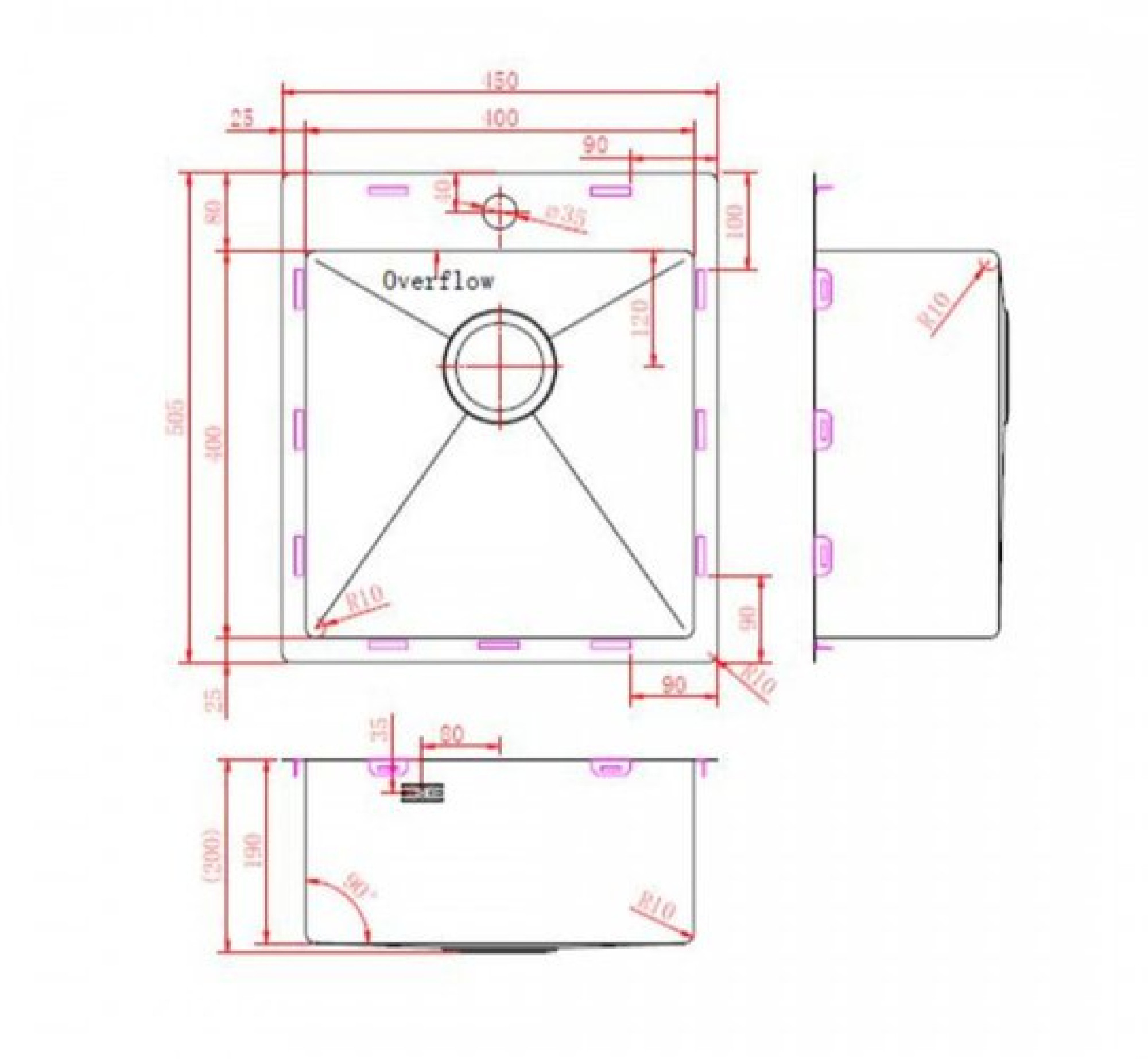 Кухонная мойка ZorG ZRN 5045 Premium PVD Gunblack фото-4
