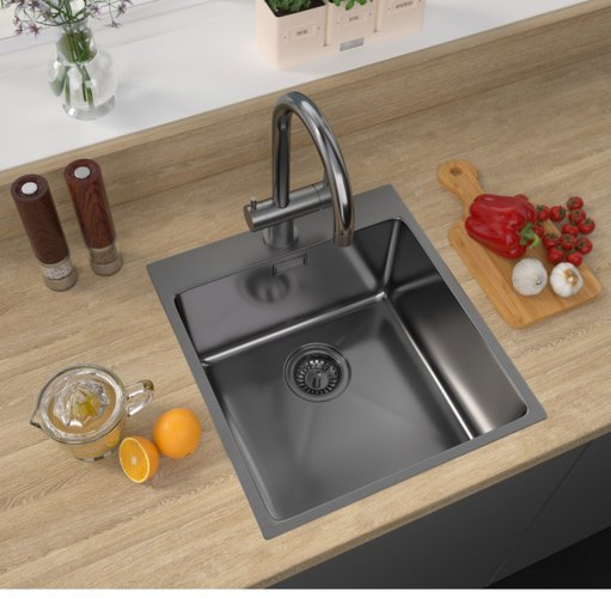 Кухонная мойка ZorG ZRN 5045 Premium PVD Gunblack - фото2