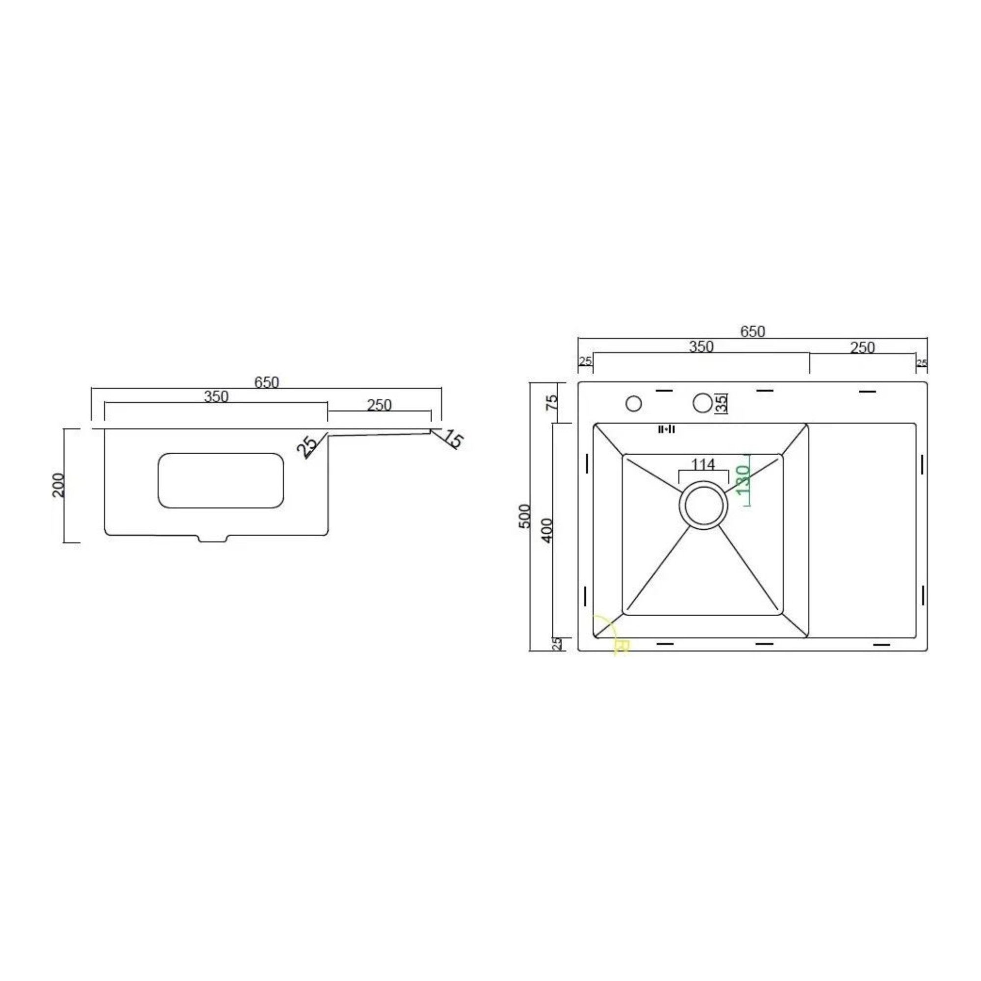 Кухонная мойка ARFEKA ECO AR 650*500 L SATIN фото-7