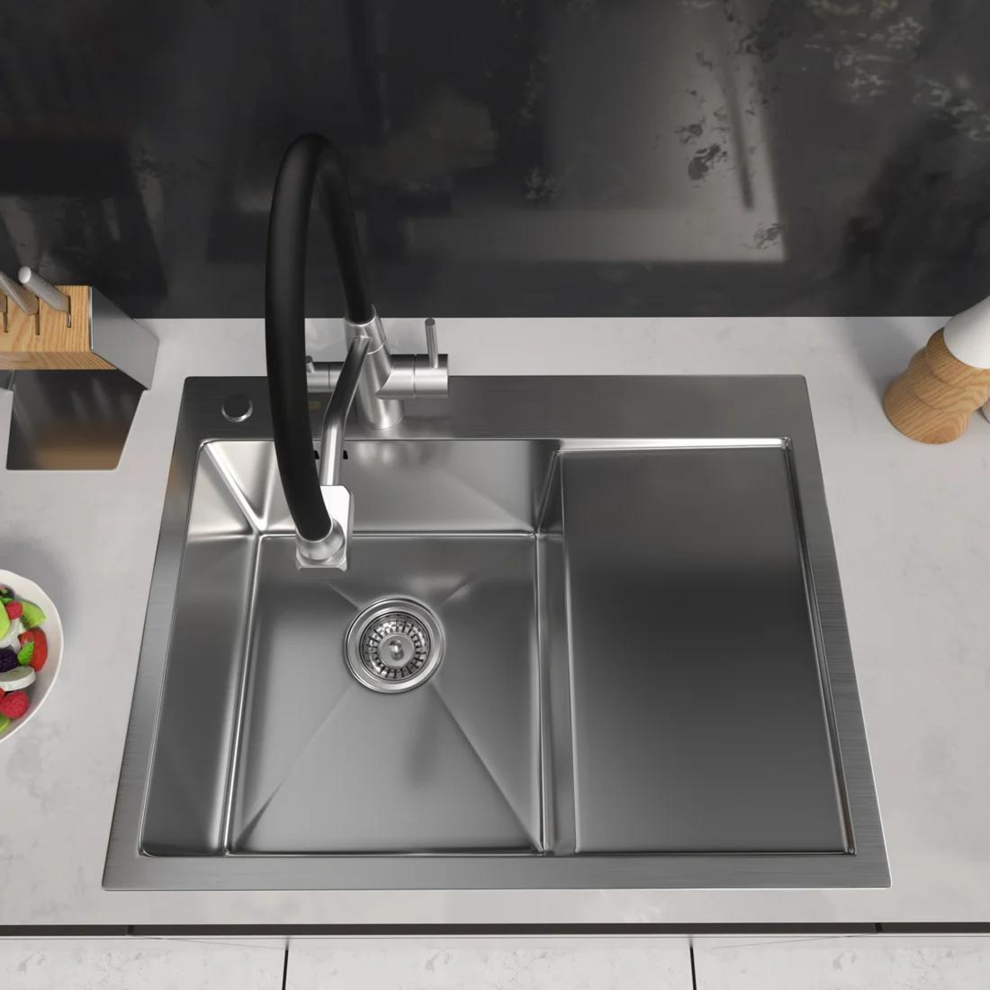 Кухонная мойка ARFEKA ECO AR 650*500 L SATIN фото-3