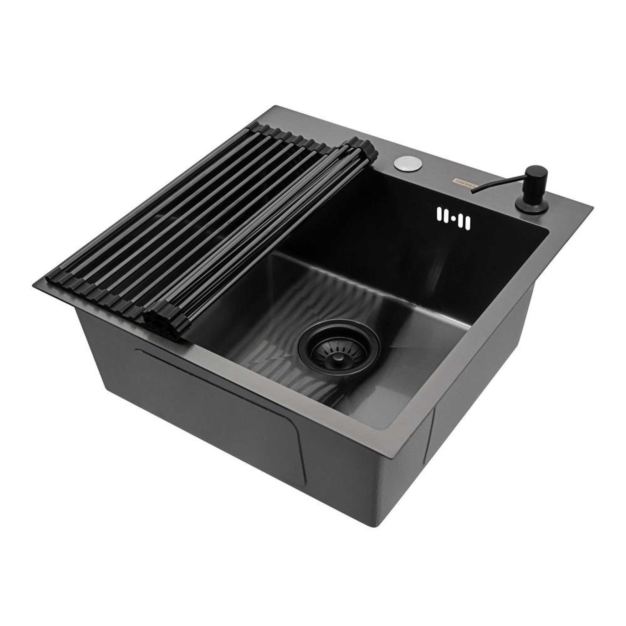 Кухонная мойка ARFEKA ECO AR мойка 500*500, роллер-мат, дозатор Black - фото2